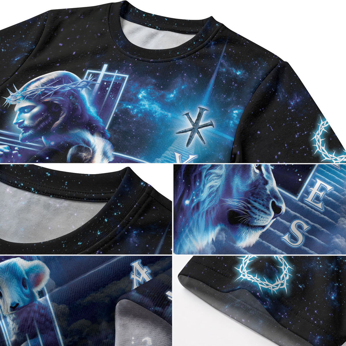 Yeshua Lion and Lamb Heavenly Cross Christian Tee Shirts - Freedom Shirts for Men, RustField Co - Rust Field Wear