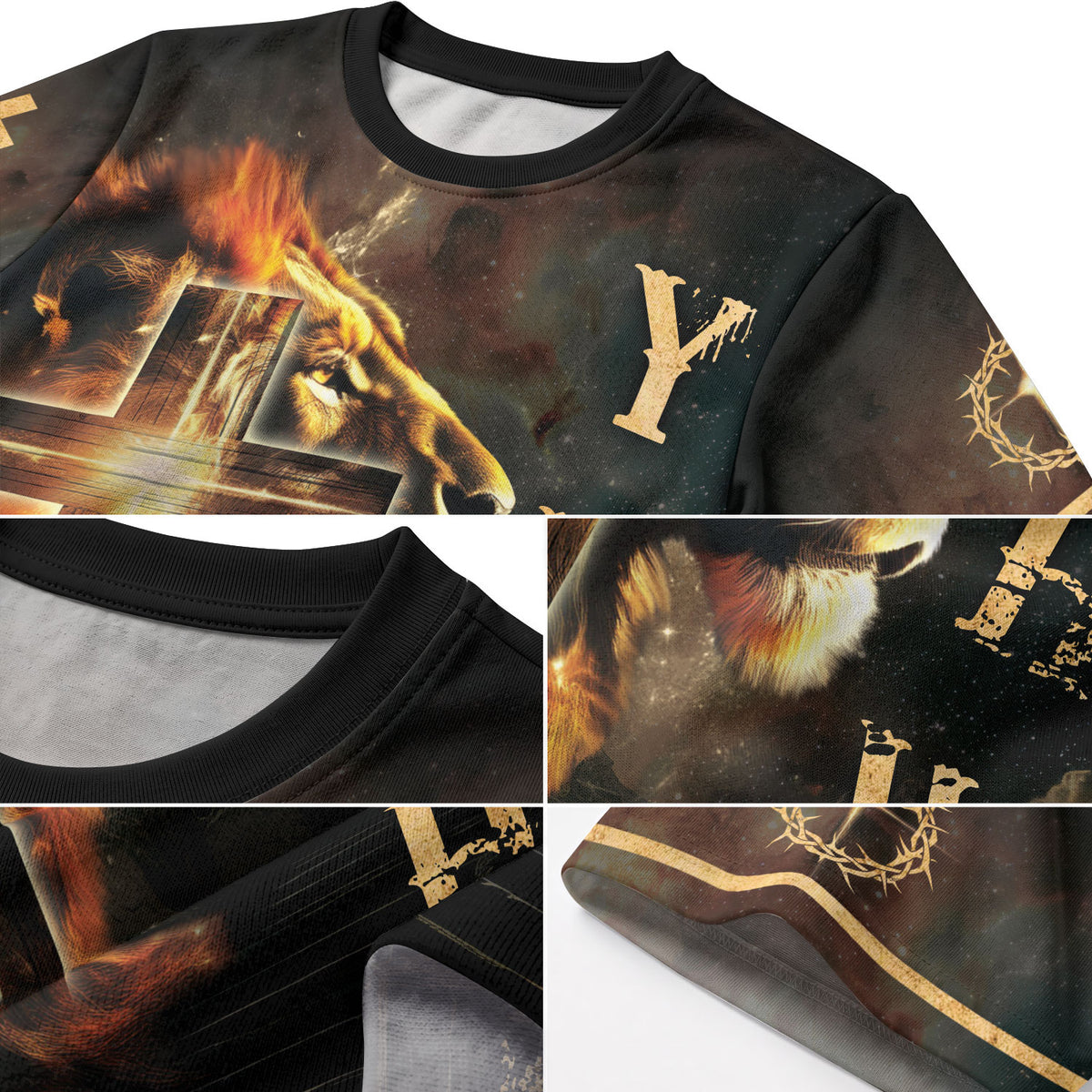 Freedom Shirts for Men, YHWH Lion of Judah Radiant Cross - Christian Tee Shirts, RustField Co - Rust Field Wear