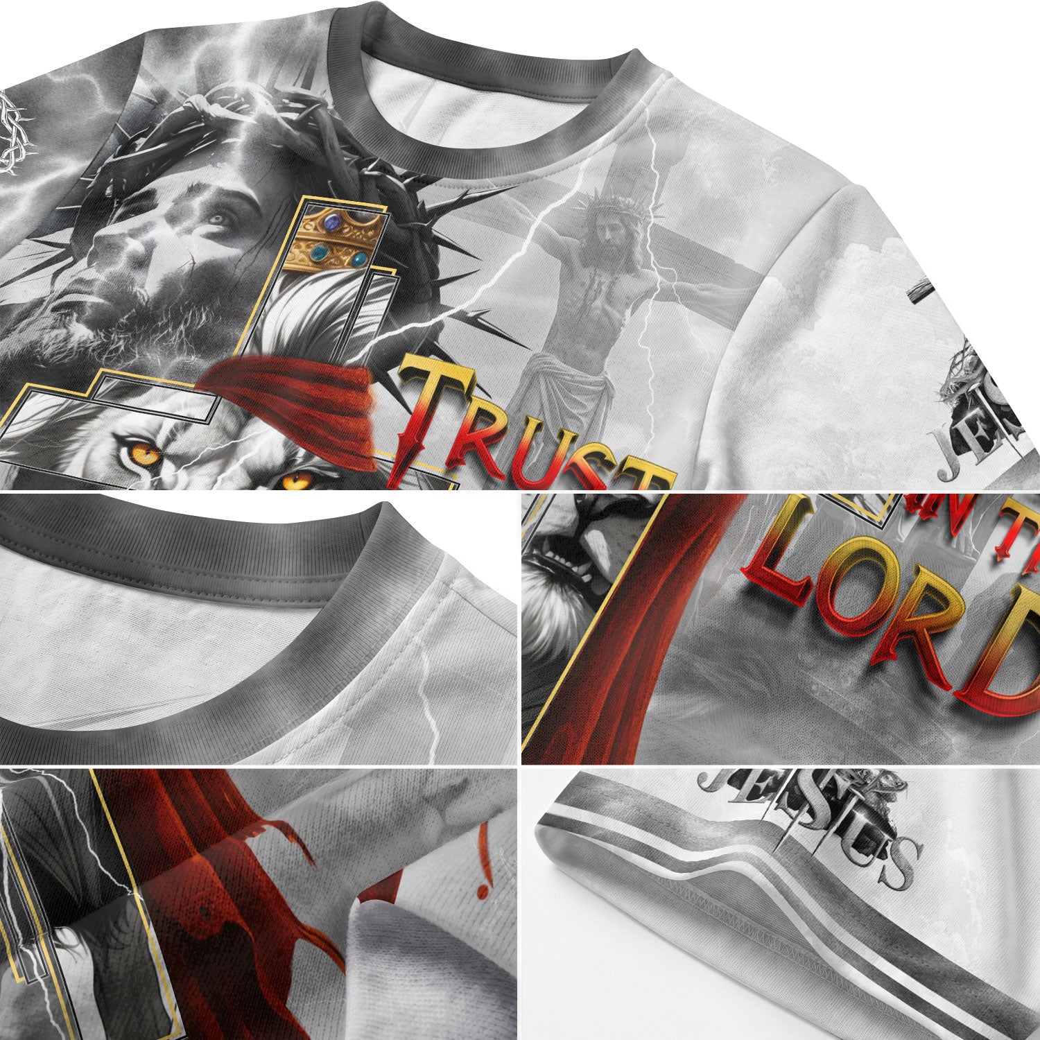 RustField Co Freedom Shirts - Trust In The Lord Jesus Cross Lion Crown Faith, Christian Tee Shirts for Men - Rust Field Wear