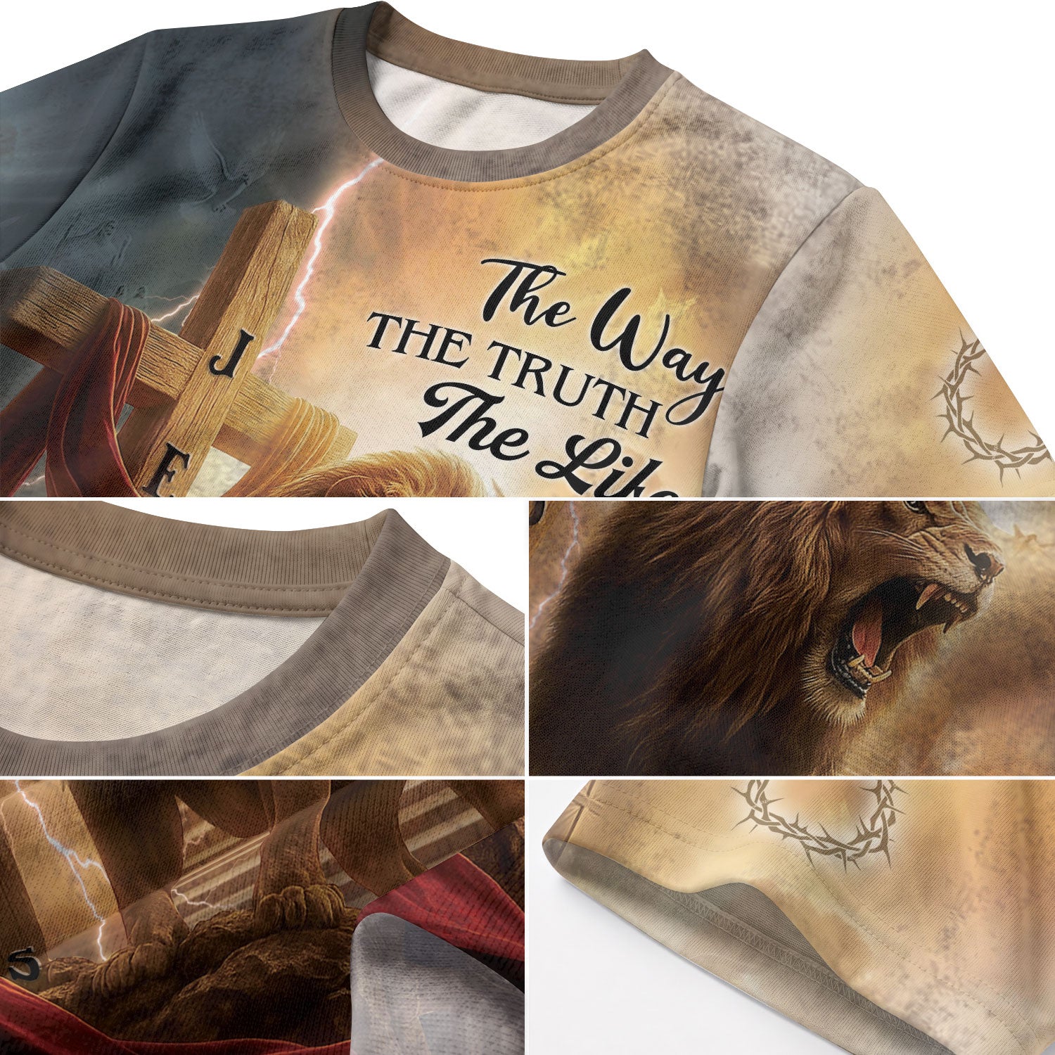 RustField Co Freedom Shirts - The Lion's Roar In The Storm The Way The Truth The Life, Christian Tee Shirts for Men - Rust Field Wear