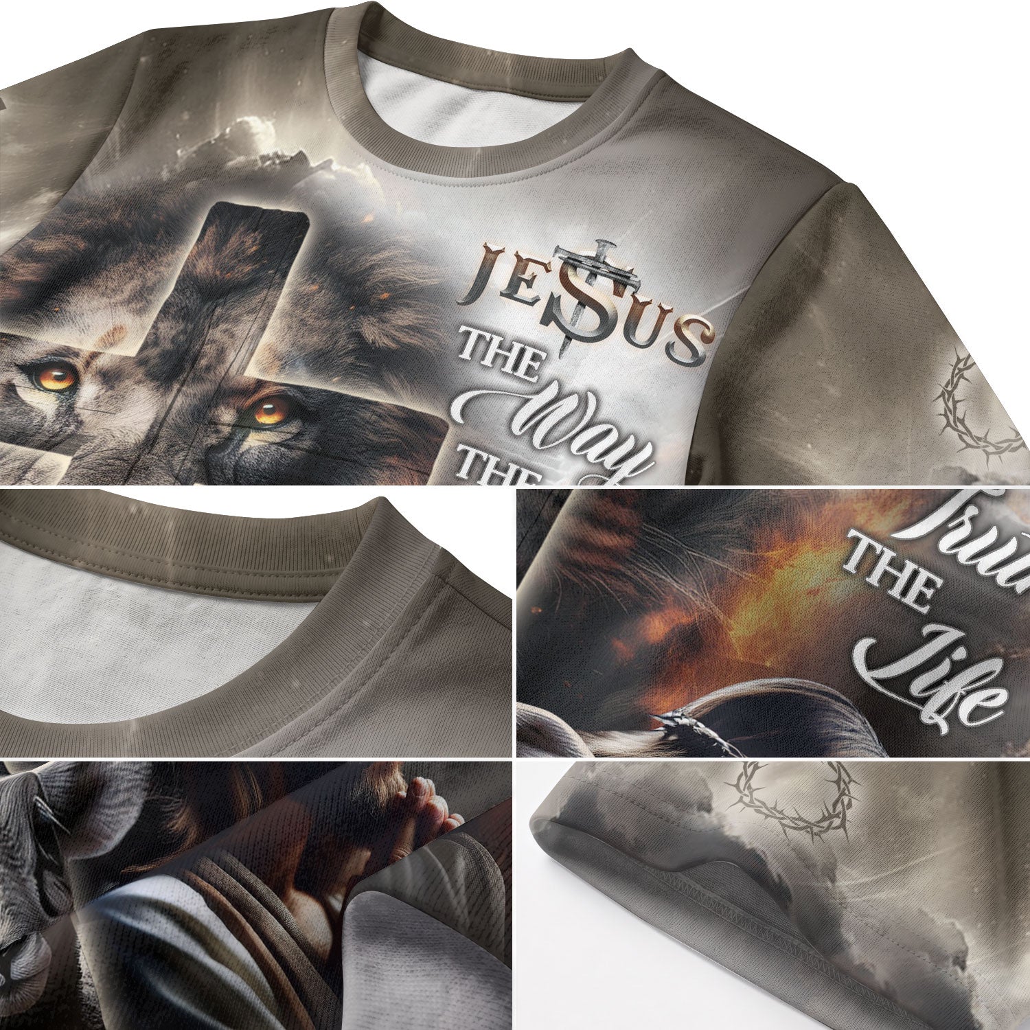 Freedom Shirts for Men, Jesus The Way The Truth The Life Lion Lamb Cross - Christian Tee Shirts, RustField Co - Rust Field Wear