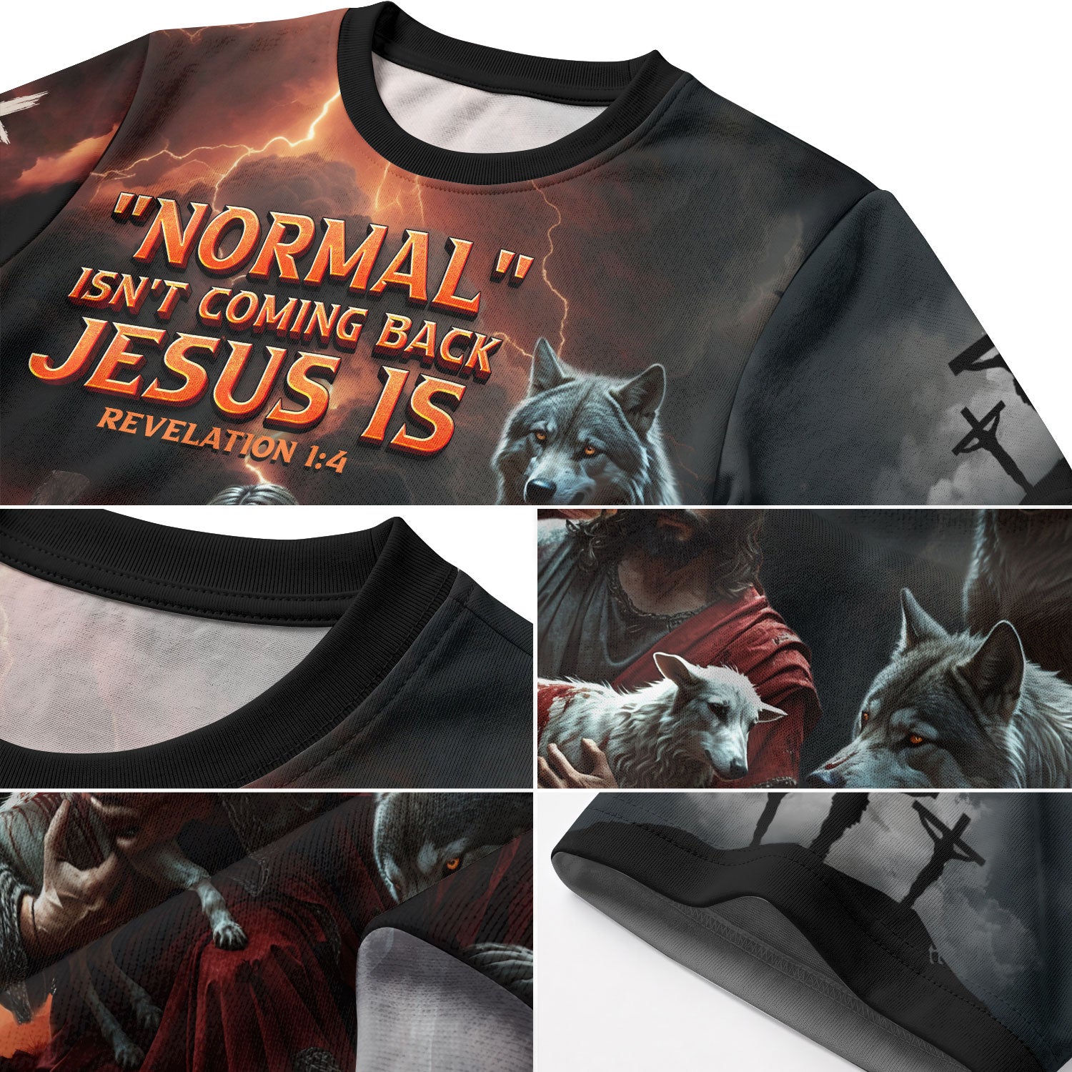 Christian Tee Shirts, Revelation Fire Jesus Is Coming Back Lion and Lamb - Freedom Shirts for Men, RustField Co - Rust Field Wear