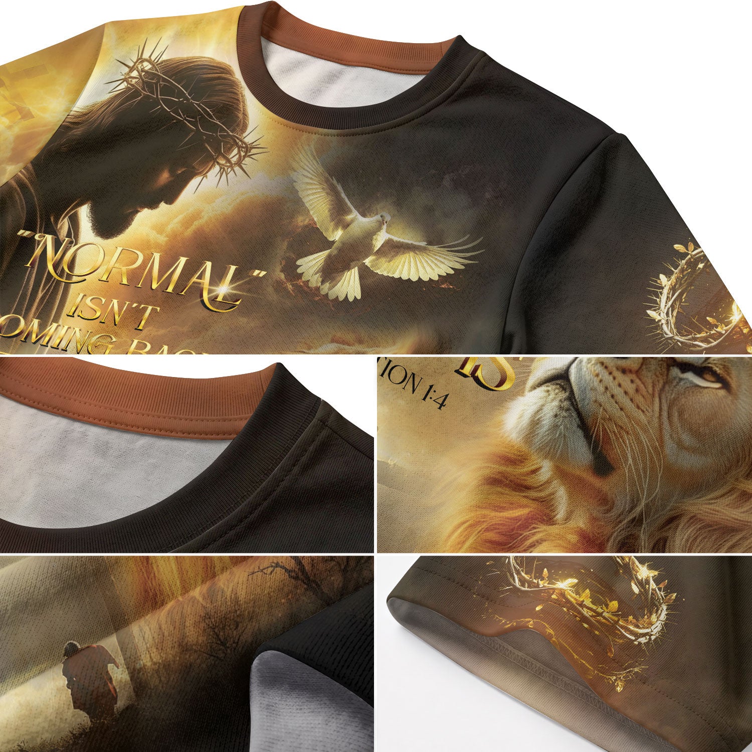 RustField Co, Revelation Light Jesus Is Coming Back Lion and Cross - Christian Tee Shirts for Men, Freedom Shirts - Rust Field Wear