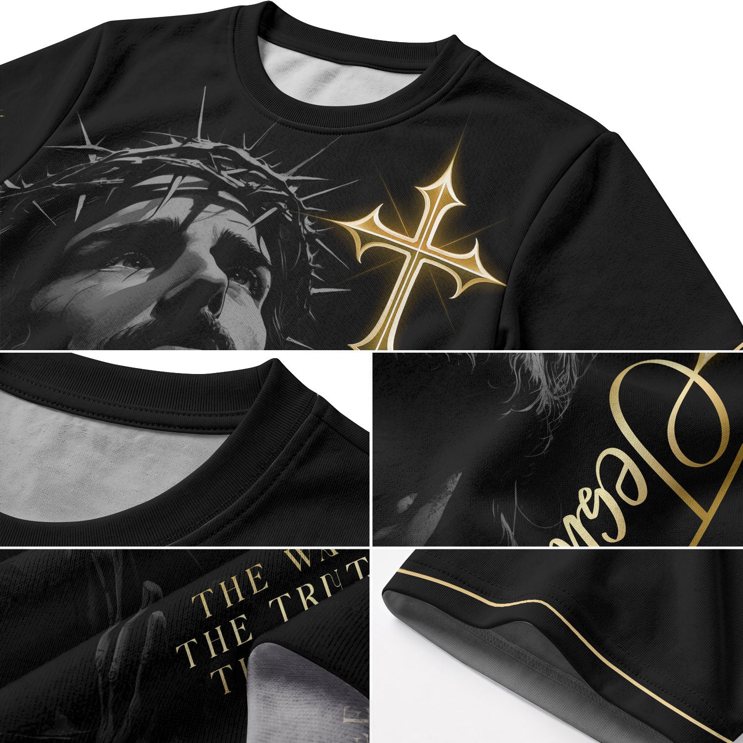 Christian Tee Shirts for Men - Jesus The Way The Truth The Life Cross Lion, RustField Co Freedom Shirts - Rust Field Wear