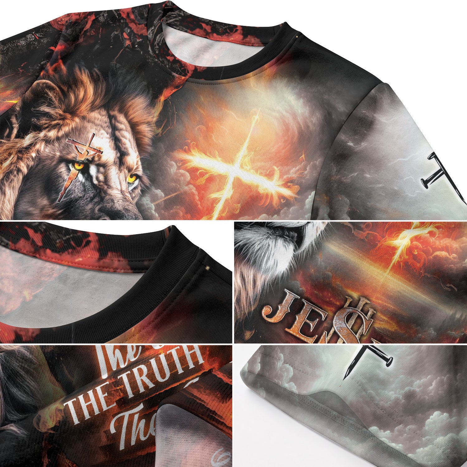 RustField Co, Jesus The Way The Truth The Life Lion Cross - Christian Tee Shirts for Men, Freedom Shirts - Rust Field Wear