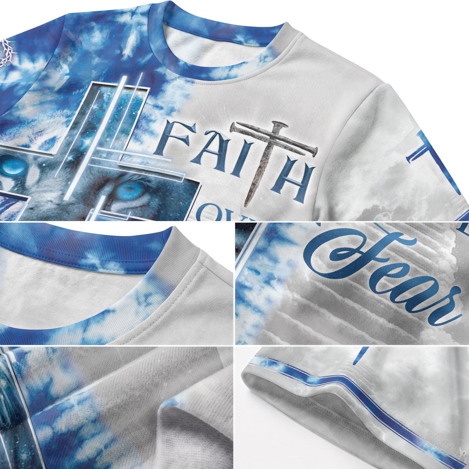 RustField Co Freedom Shirts - Faith Over Fear Lion Cross, Christian Tee Shirts for Men - Rust Field Wear