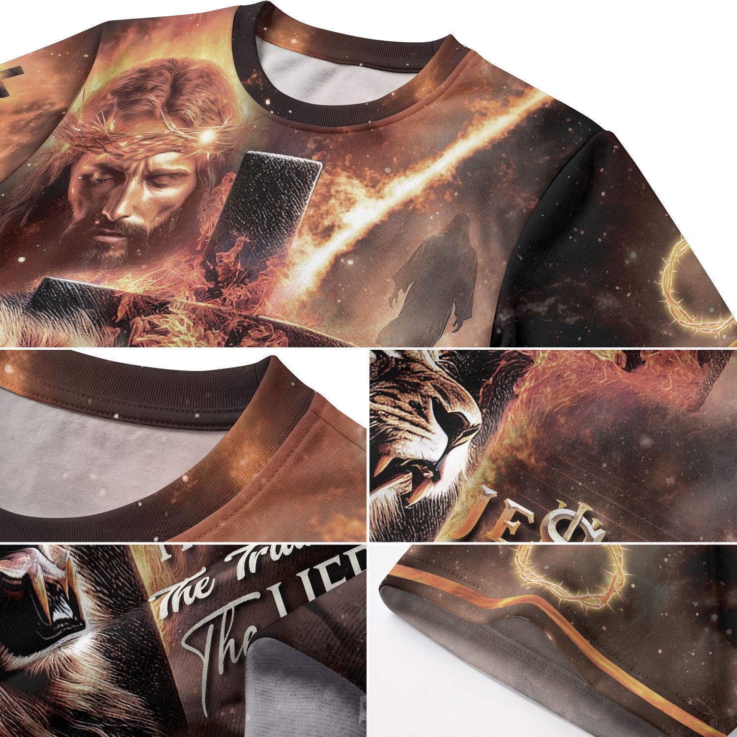 RustField Co, The Way The Truth The Life Lion and Cross - Christian Tee Shirts for Men, Freedom Shirts - Rust Field Wear