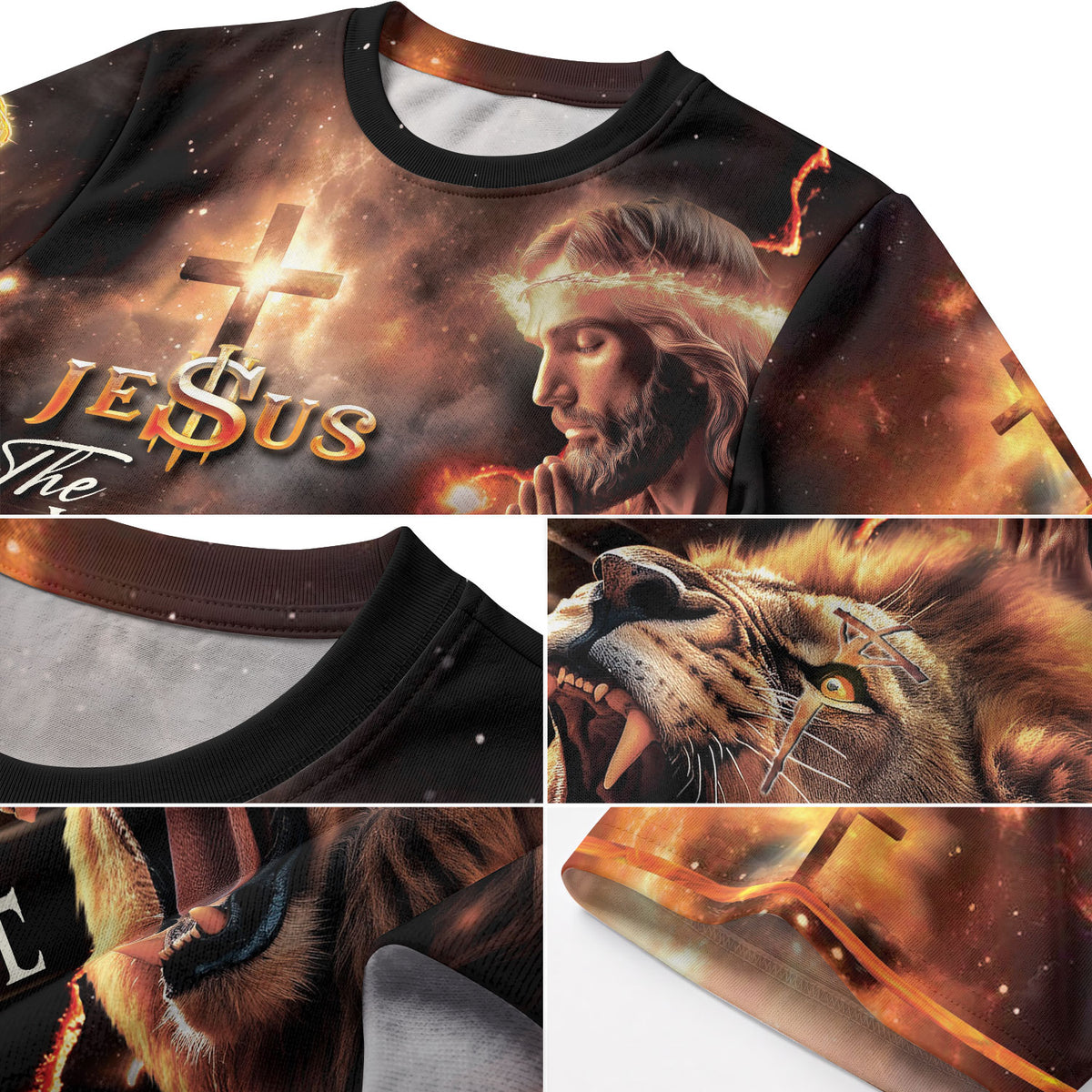 Freedom Shirts - Crown of Thorns Lion Jesus The Way The Truth The Life, Christian Tee Shirts for Men, RustField Co - Rust Field Wear