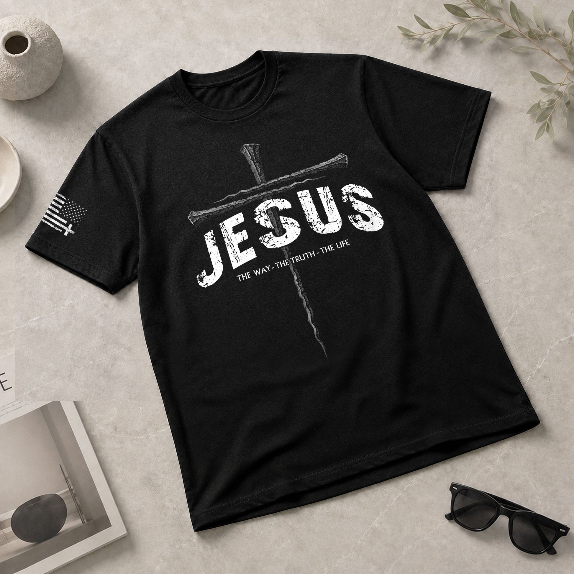 Jesus Cross Christian The Way, The Truth, The Life - Christian Tee Shirts, Christian Shirts for Men - Rust Field Wear