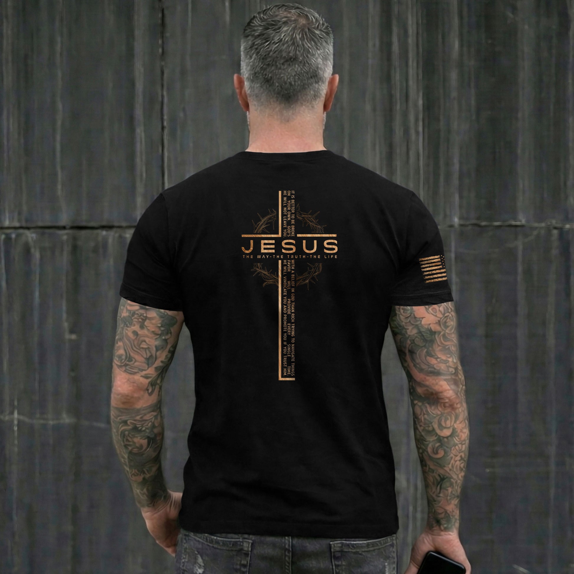 Faith Based Christian Tee Shirts, Jesus Cross Bible Verse Christian - Christian Shirts for Men - Rust Field Wear