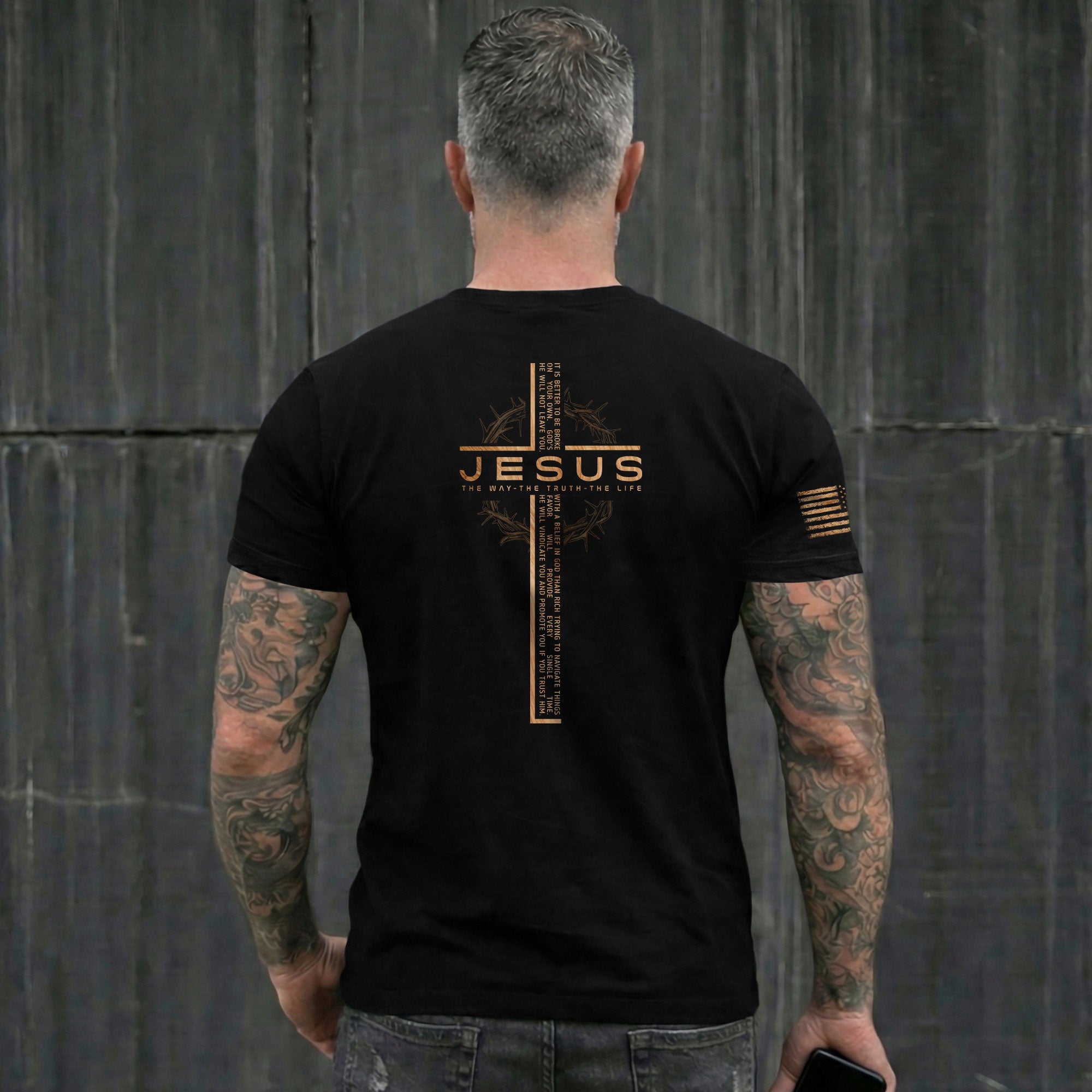 Faith Based Christian Tee Shirts, Jesus Cross Bible Verse Christian - Christian Shirts for Men - Rust Field Wear