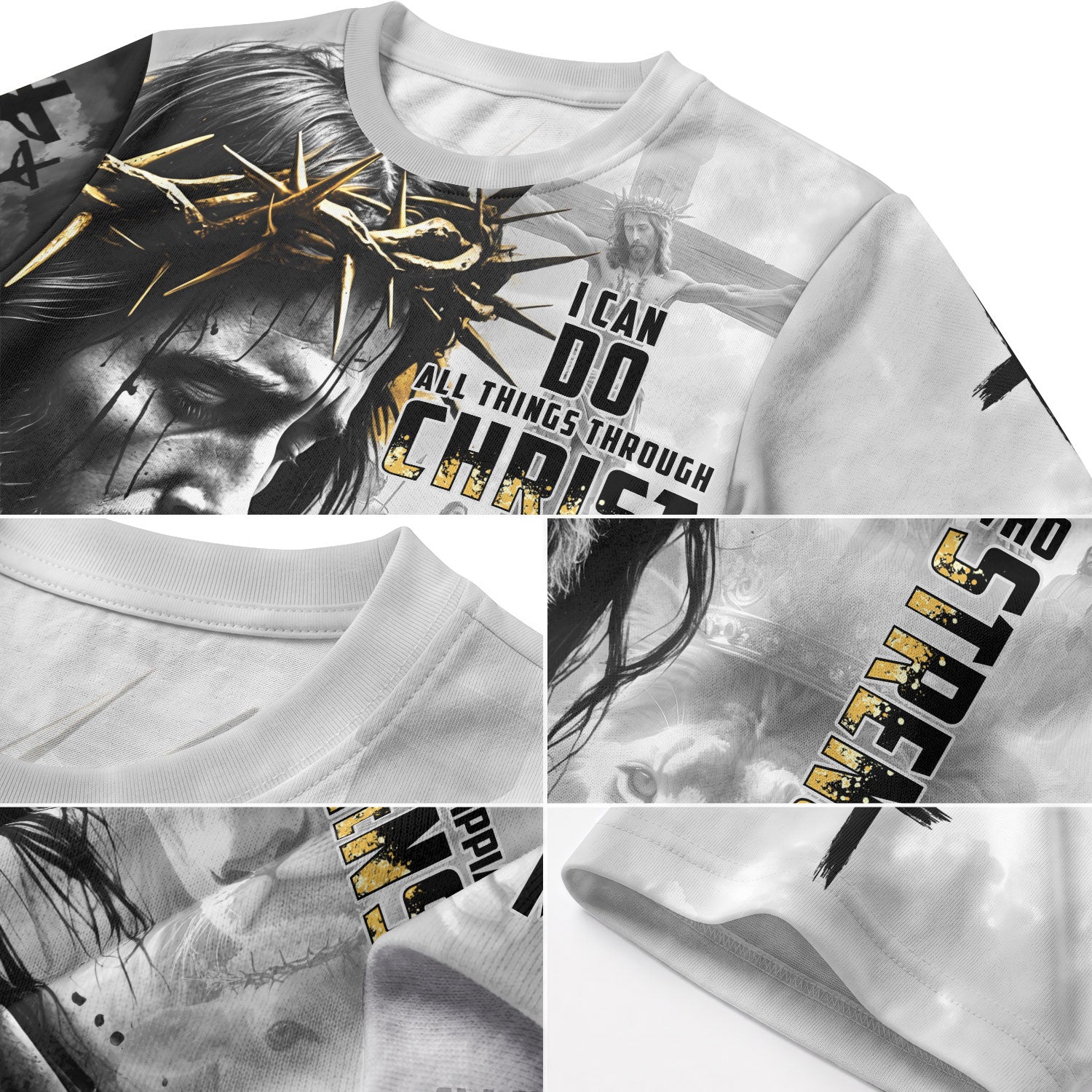 I Can Do All Things Through Christ Crown of Thorns Lion - RustField Co Freedom Shirts, Christian Tee Shirts for Men - Rust Field Wear