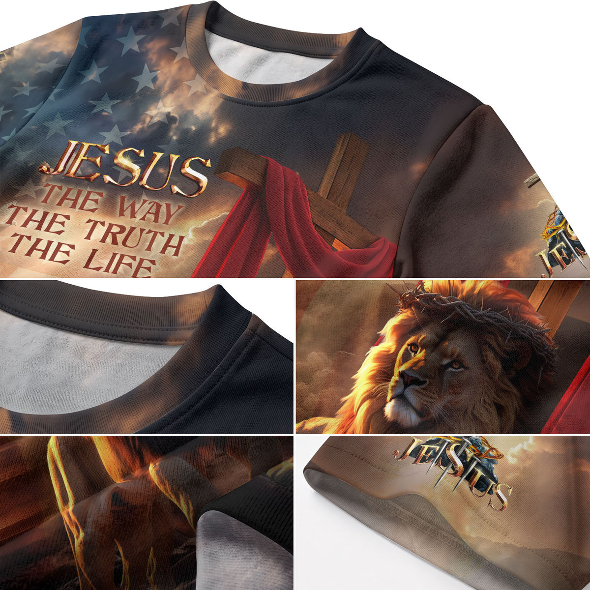 Jesus The Way The Truth The Life Lion and Lamb Christian Tee Shirts - Freedom Shirts for Men, RustField Co - Rust Field Wear