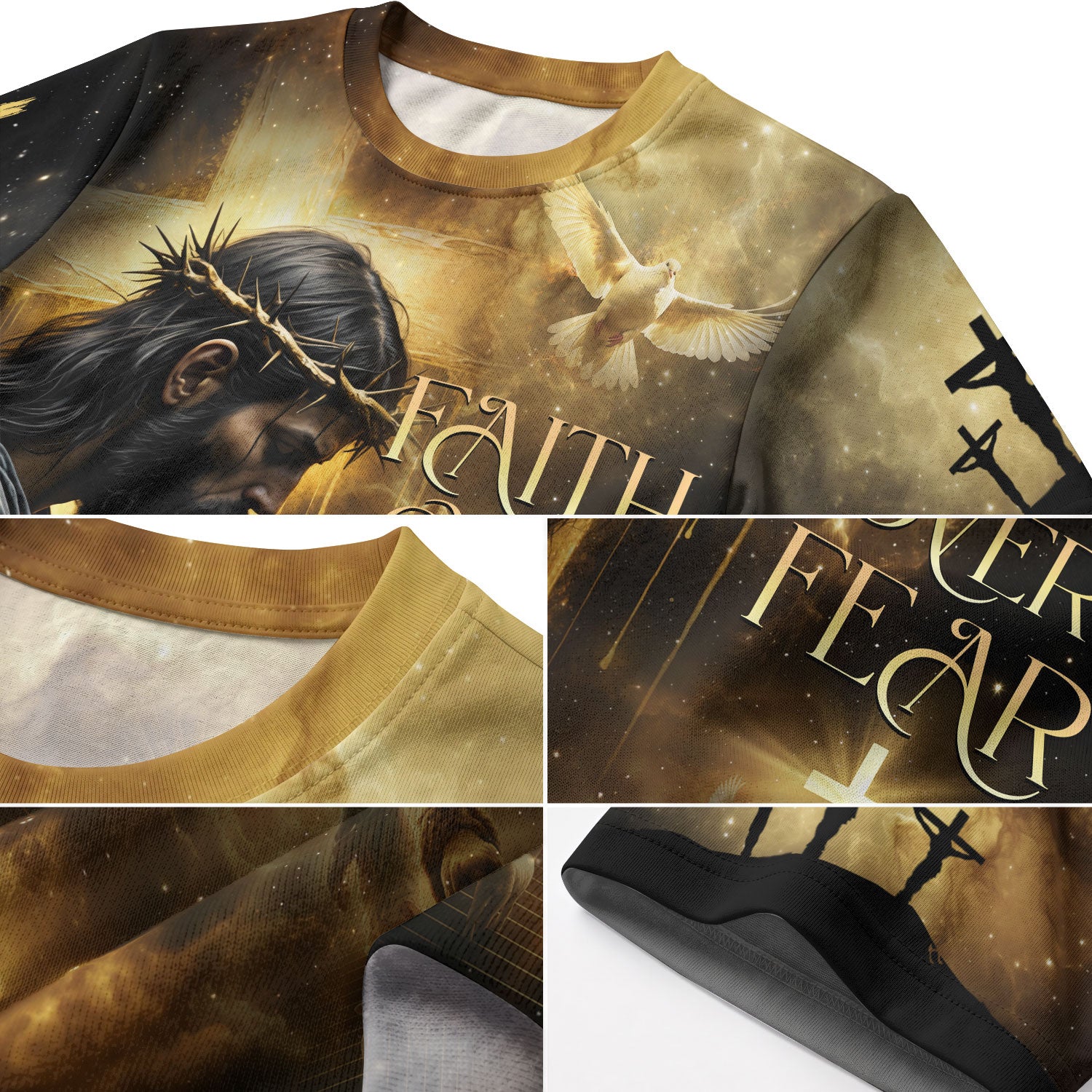 RustField Co, Faith Over Fear Lion of Judah Glory Edition - Christian Tee Shirts for Men, Freedom Shirts - Rust Field Wear