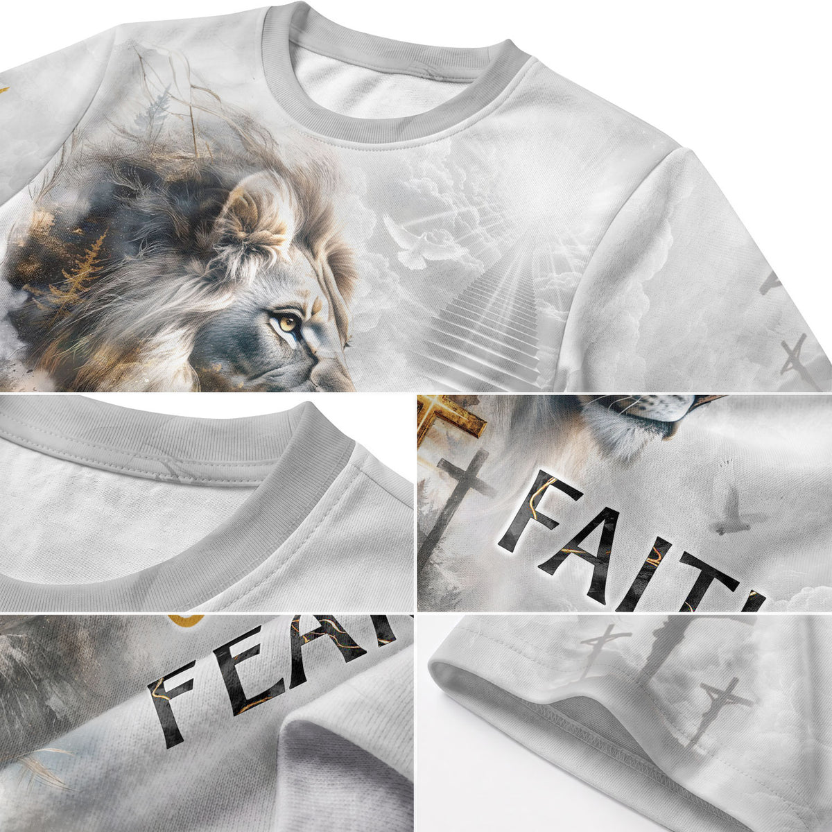 Lion Cross Faith Artwork - Christian Tee Shirts for Men, Freedom Shirts, RustField Co - Rust Field Wear
