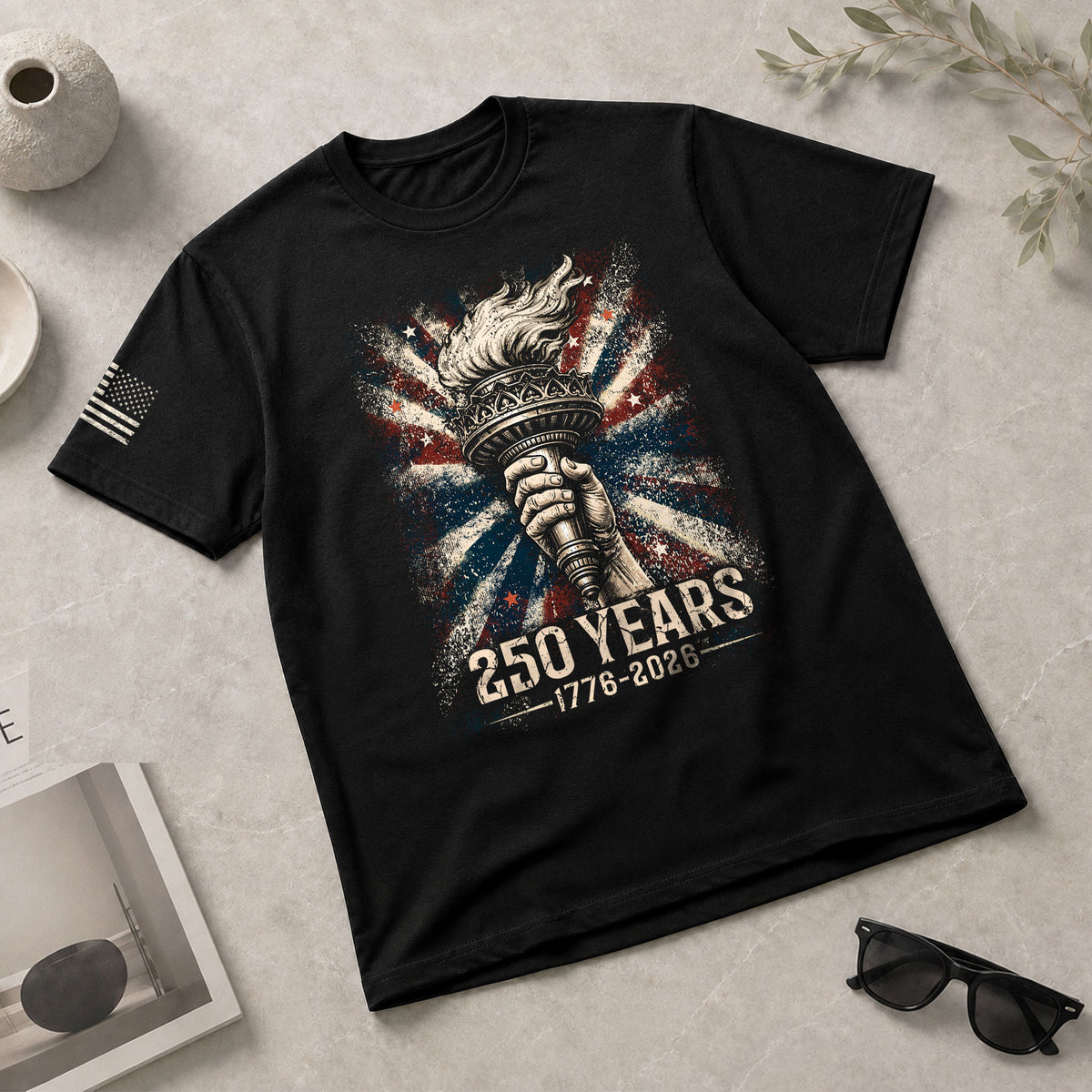 USA 250th Anniversary 250 Years Shirt 1776-2026 Liberty Torch Patriotic Pride - Rust Field Wear