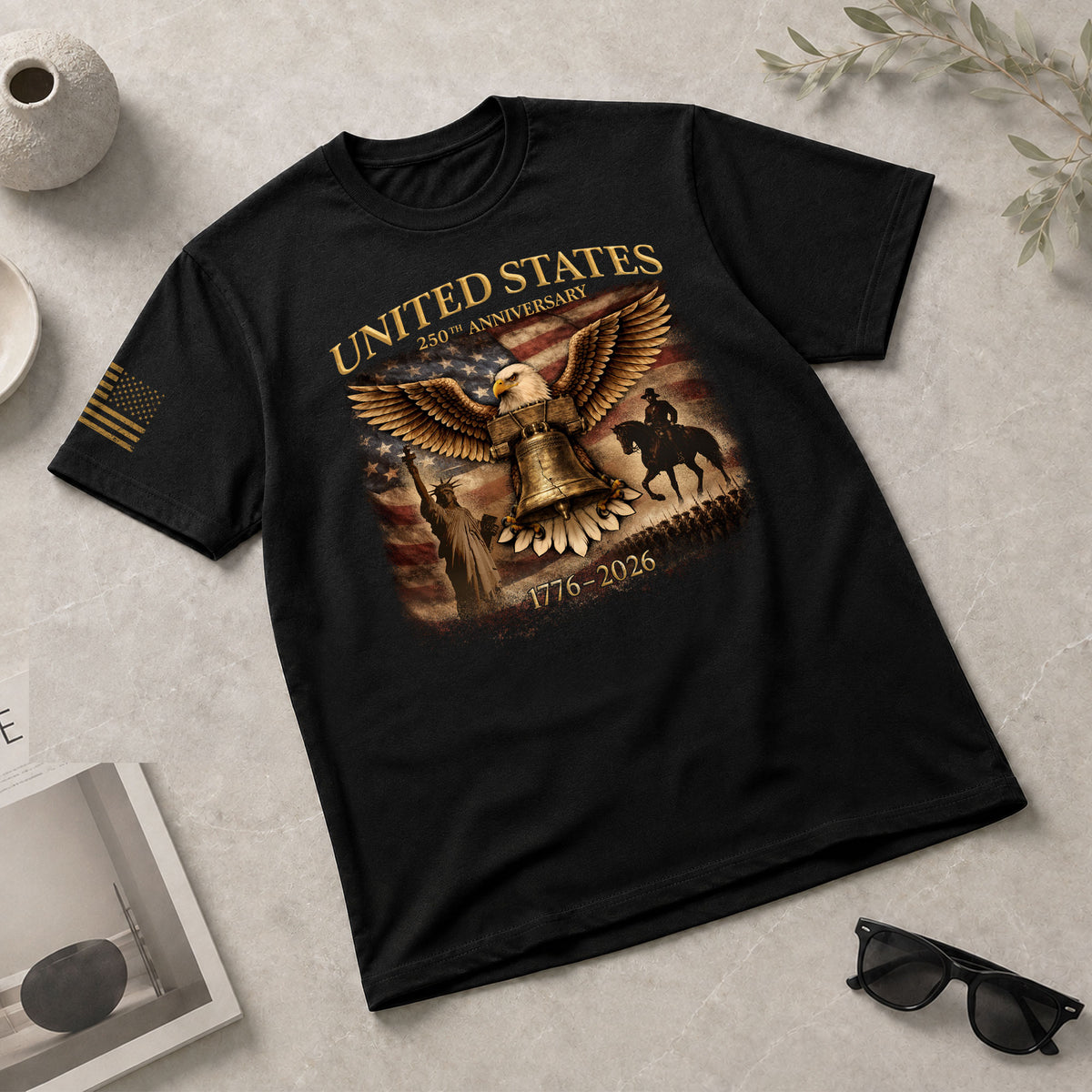 USA 250th Anniversary 250 Years Shirt 1776-2026 Liberty Bell Eagle Patriotic - Rust Field Wear