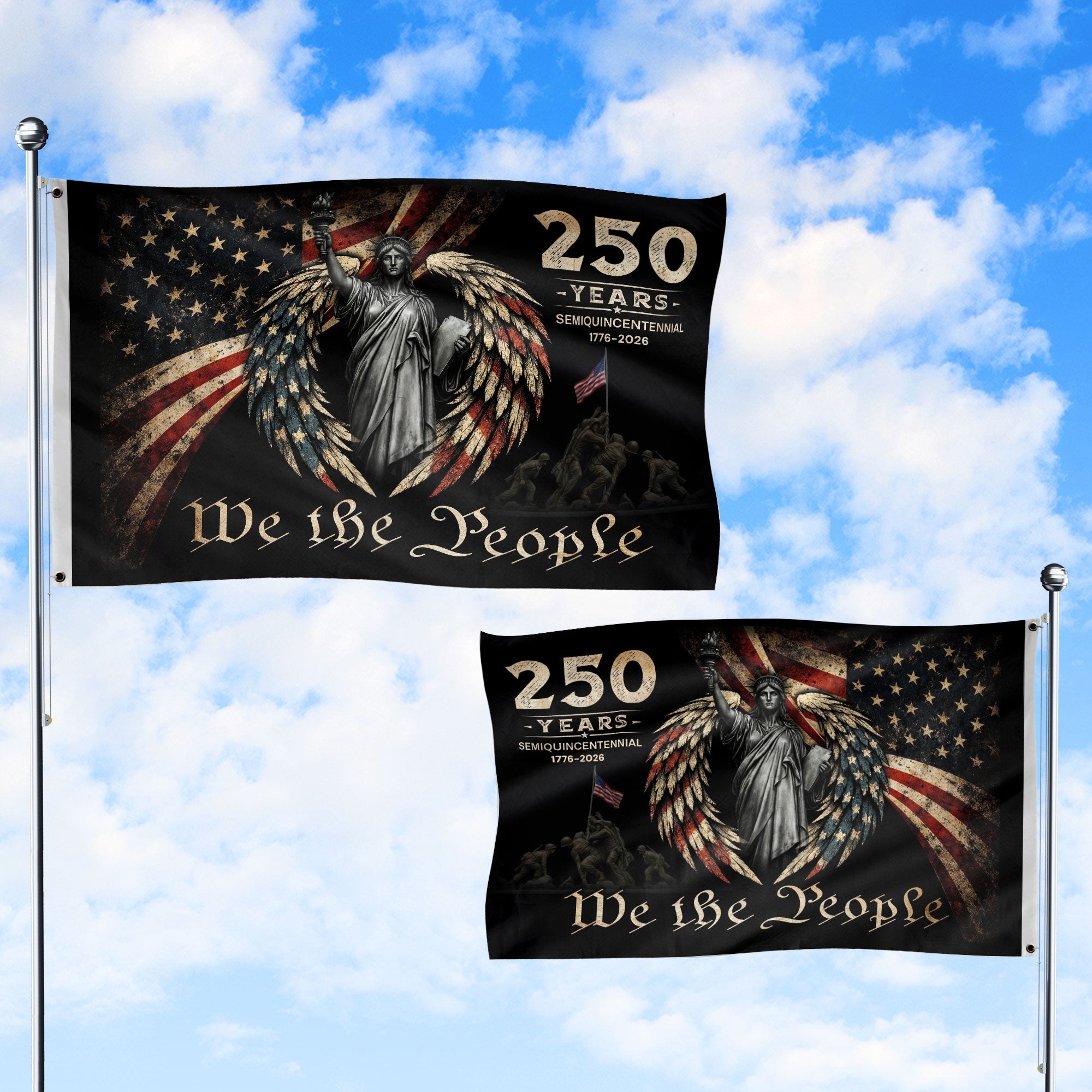 USA 250th Anniversary Flag 1776-2026 American Flag We The People Statue of Liberty Patriotic