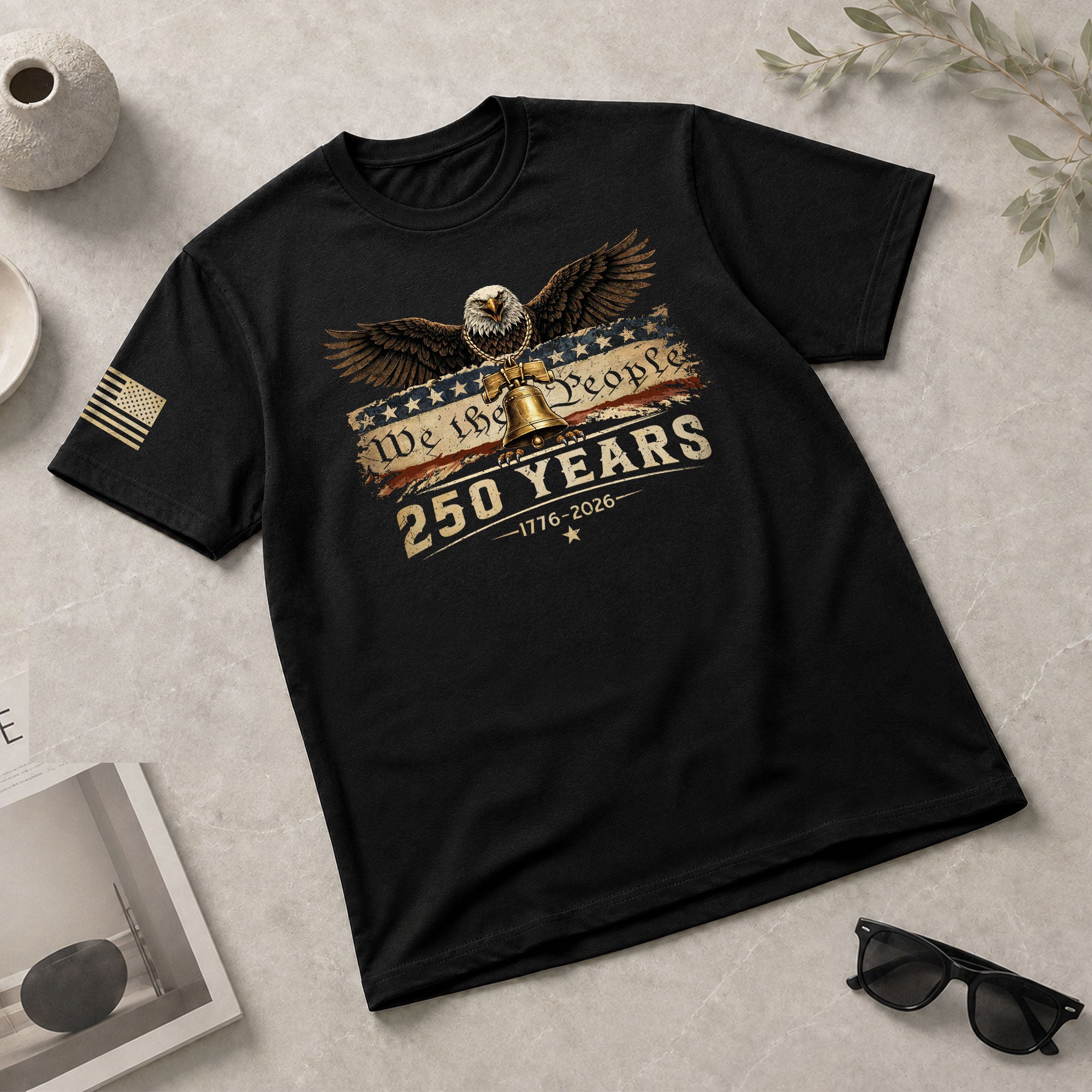 USA 250th Anniversary 250 Years Shirt 1776-2026 American Eagle Liberty Bell We The People - Rust Field Wear