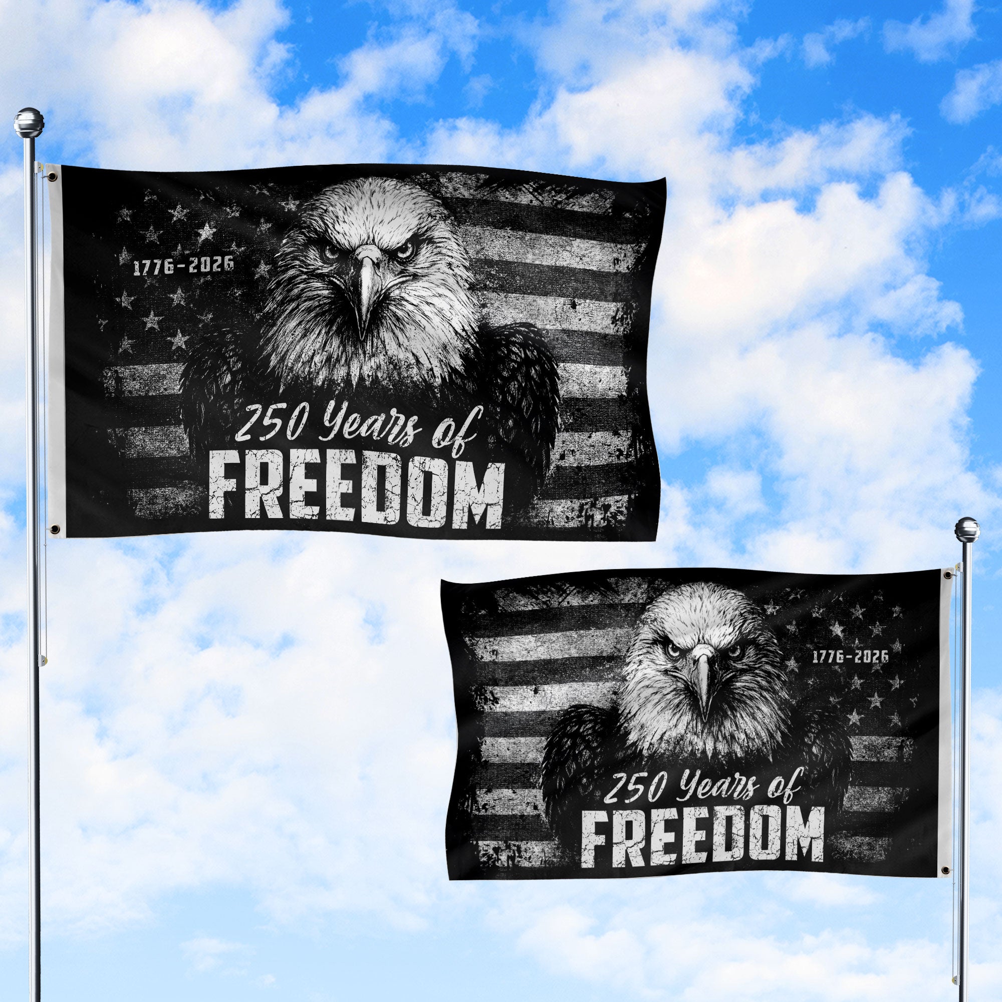 USA 250th Anniversary 250 Years of Freedom Flag 1776-2026 American Eagle