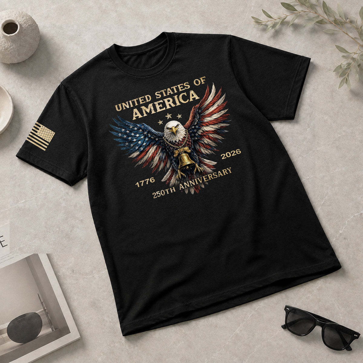 USA 250th Anniversary 250 Years Shirt 1776–2026 American Flag Winged Eagle Patriotic - Rust Field Wear
