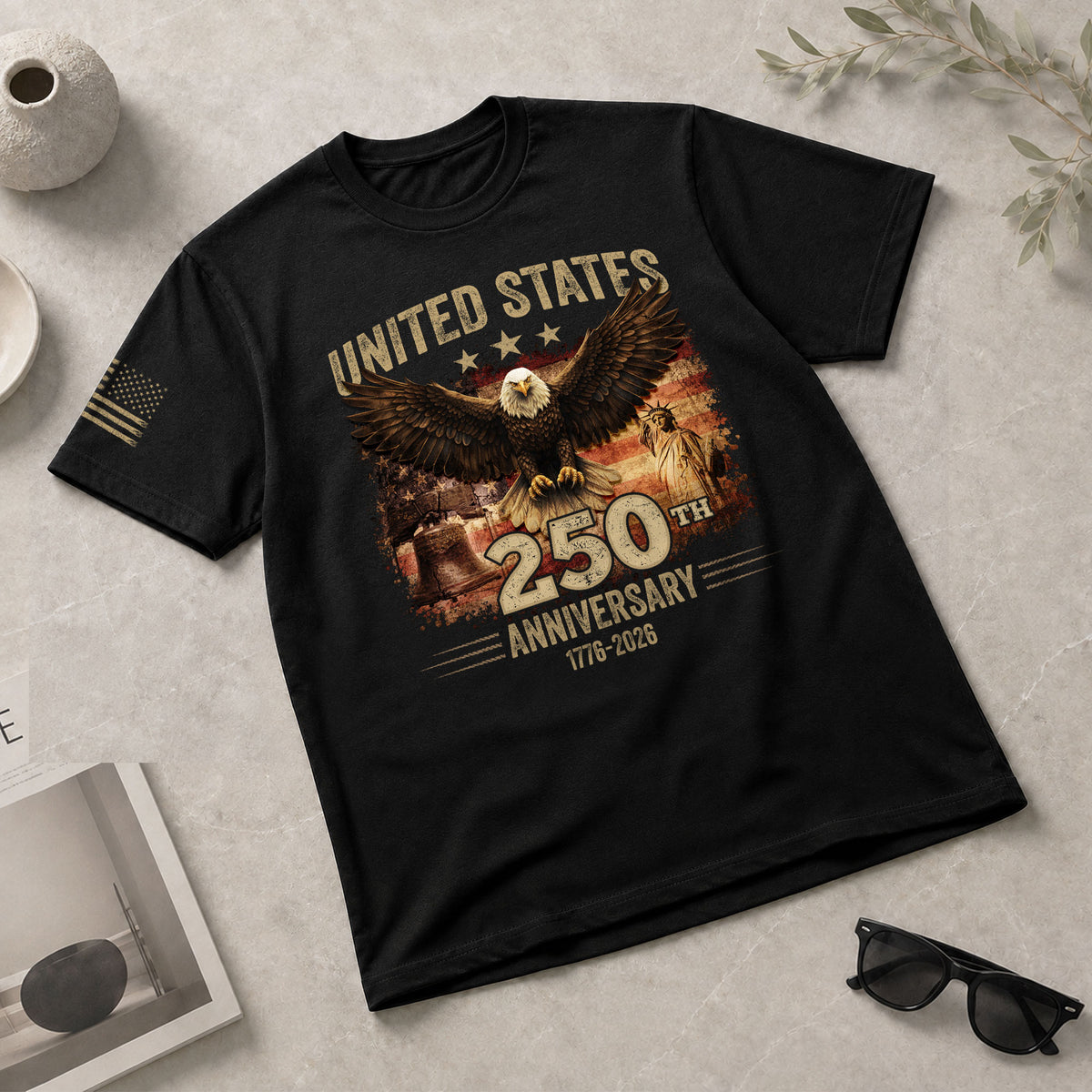 USA 250th Anniversary 250 Years Shirt 1776-2026 Vintage American Eagle Liberty Bell - Rust Field Wear