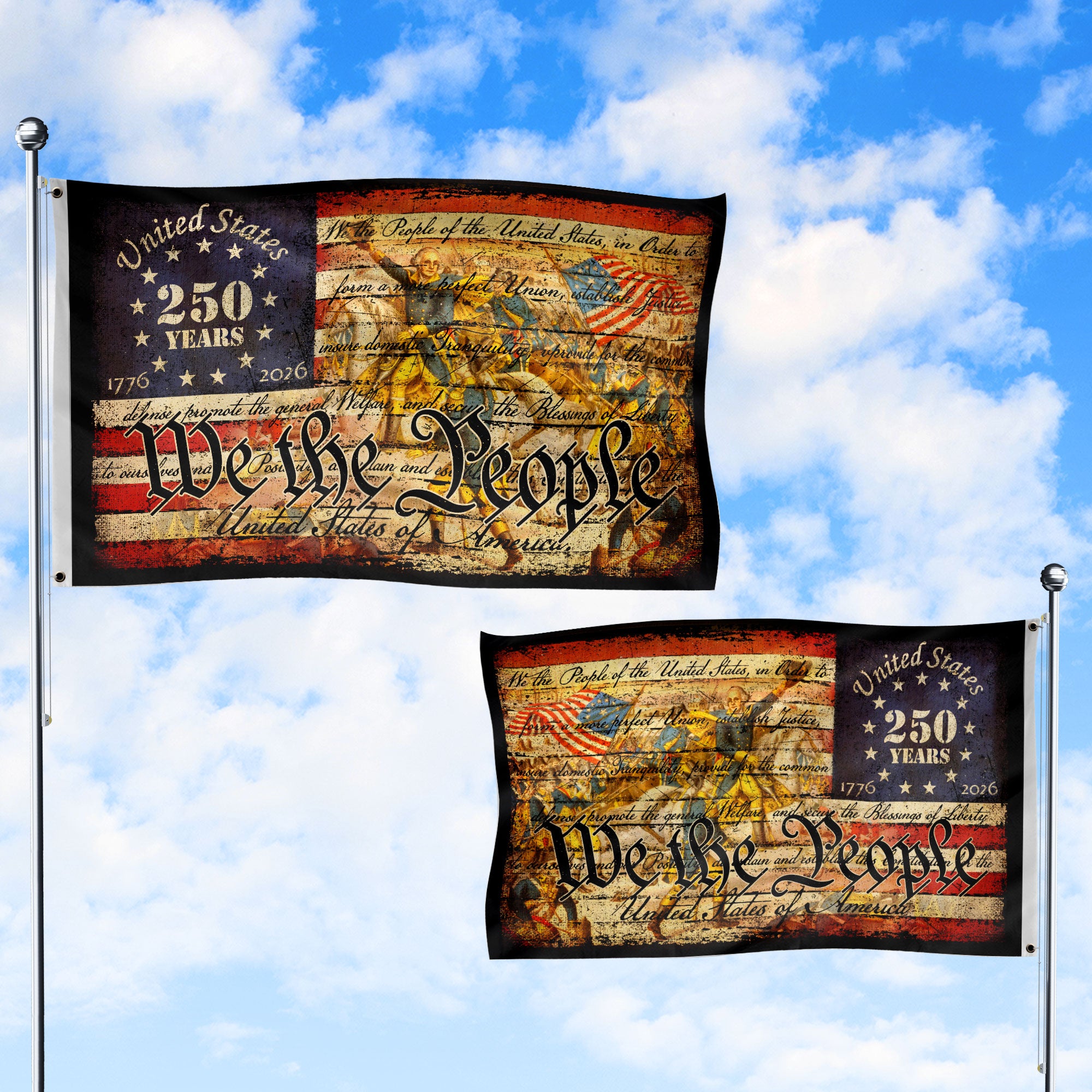 250 Years of Freedom “We The People” Double-Sided House Flag – Patriotic American Decor 1776–2026