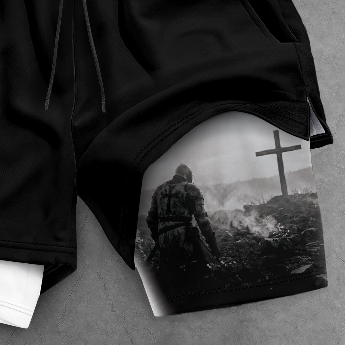 Joshua 1:9 Christian Men Gym Shorts Be Strong and Courageous Bible Verse Training Activewear - Rust Field Wear