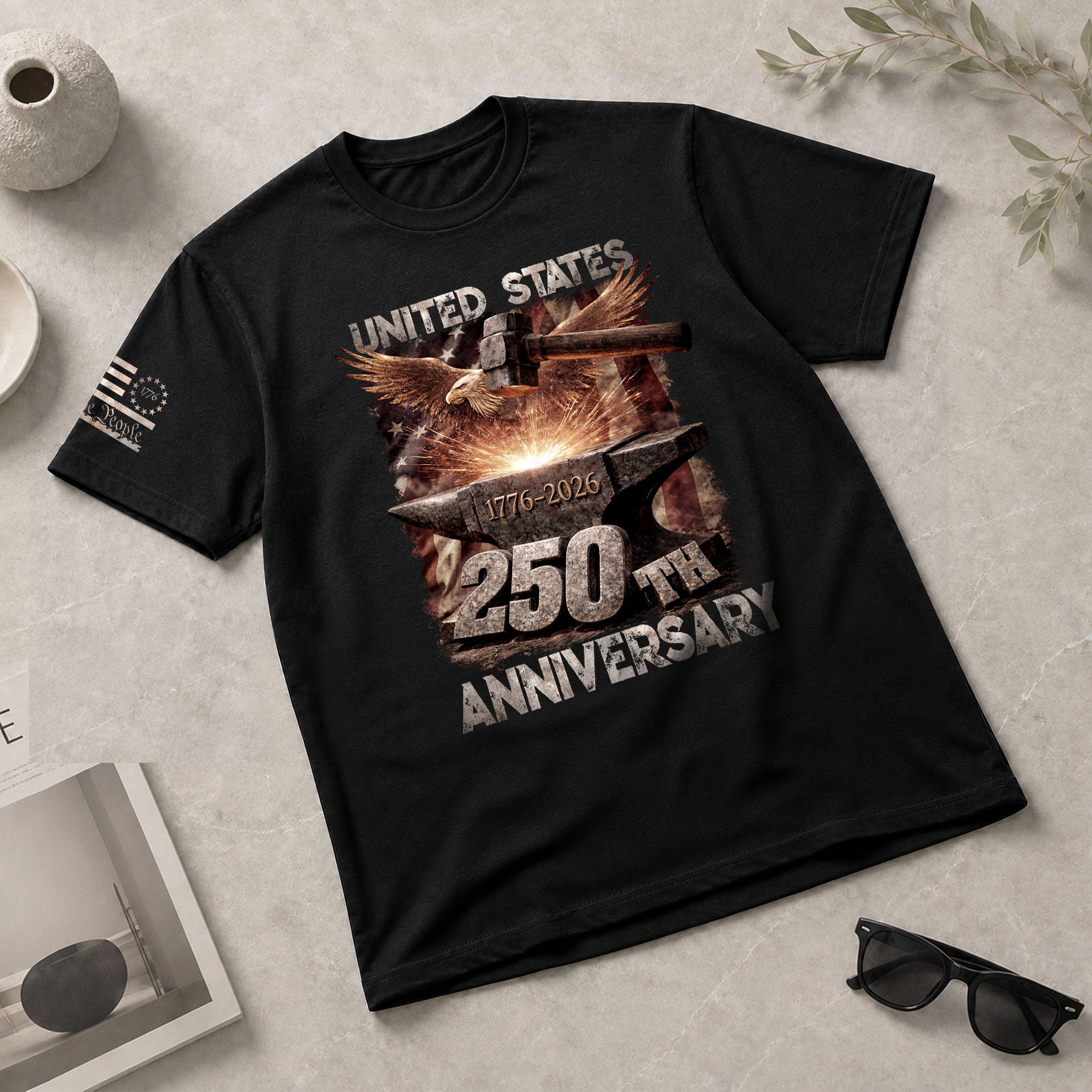 United States 250th Anniversary 250 Years Shirt 1776-2026 We The People Forged in Liberty Eagle Anvil - Rust Field Wear