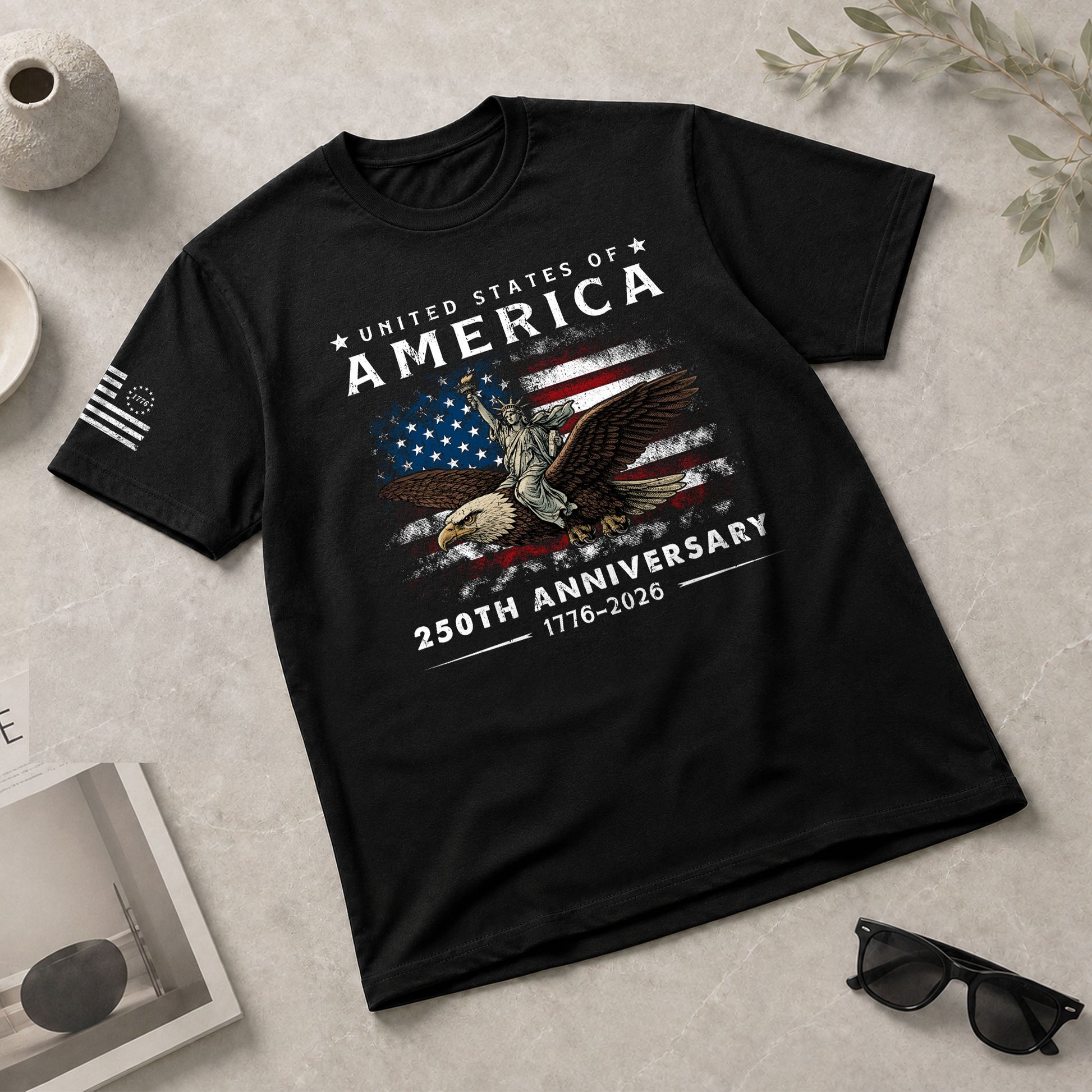 United States of 250 Years America Anniversary Shirt 1776-2026 USA Flag Liberty Eagle Patriotic Mens - Rust Field Wear