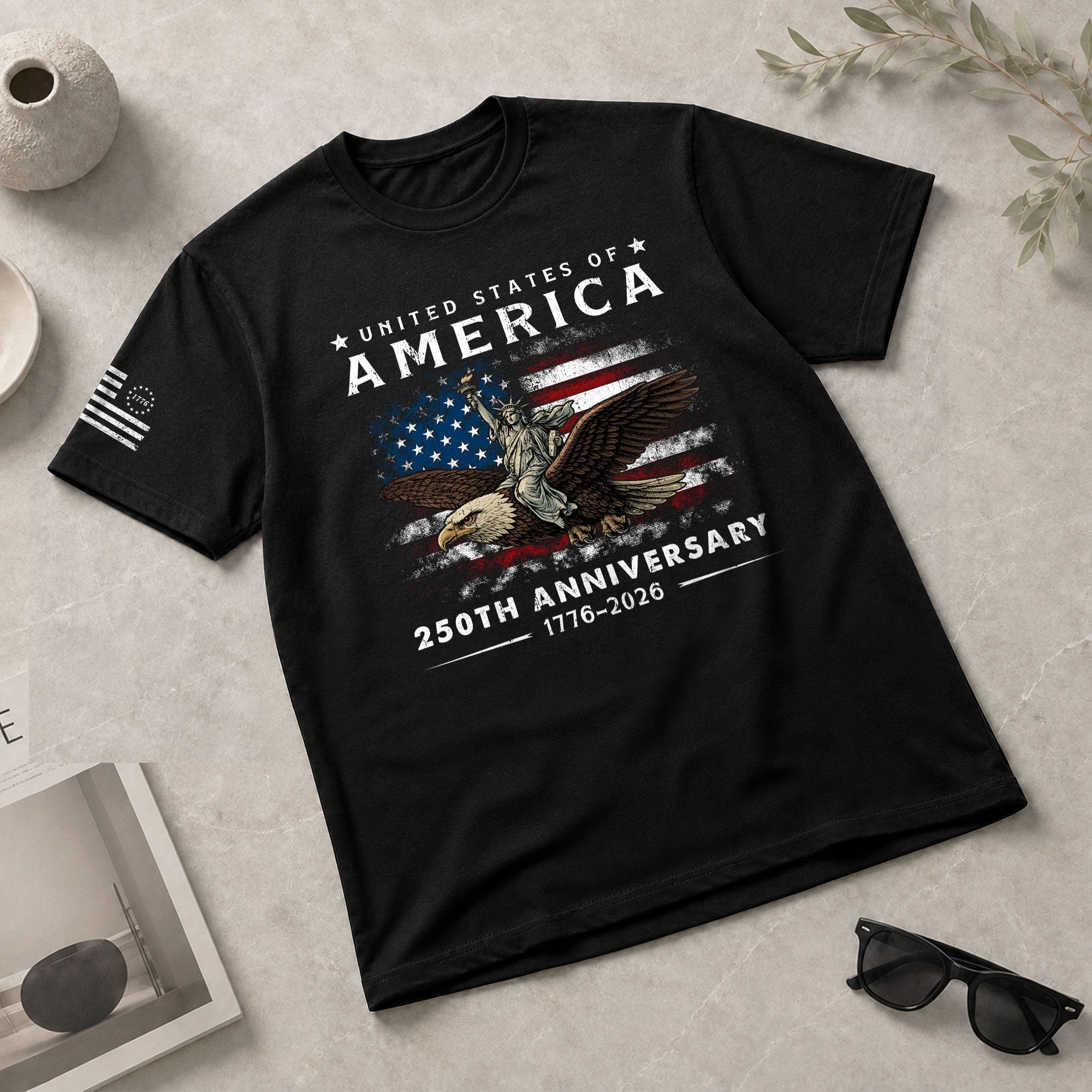 United States of 250 Years America Anniversary Shirt 1776-2026 USA Flag Liberty Eagle Patriotic Mens - Rust Field Wear