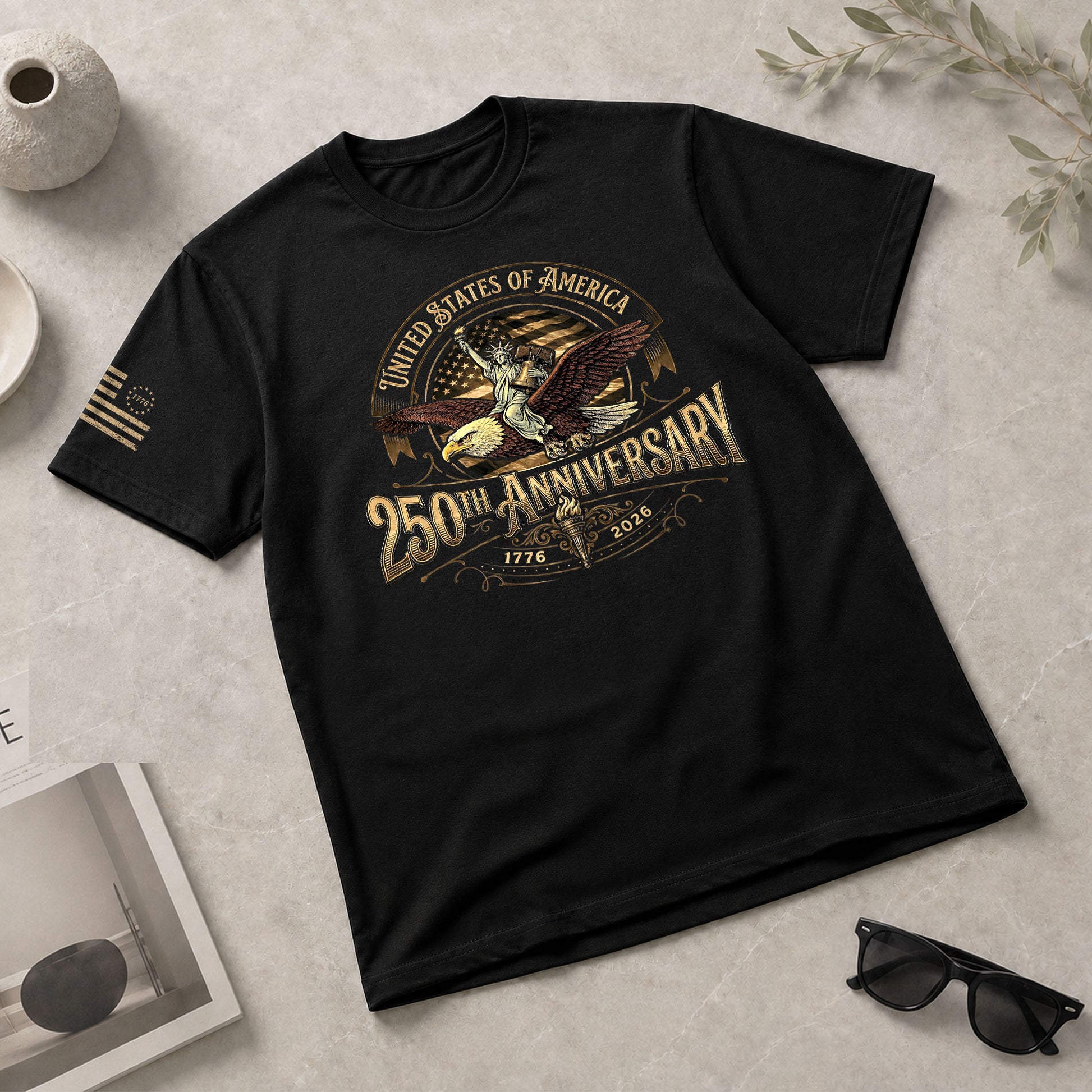 USA 250th Anniversary Shirt 250 Years 1776-2026 Retro Vintage American Emblem Eagle Liberty - Rust Field Wear