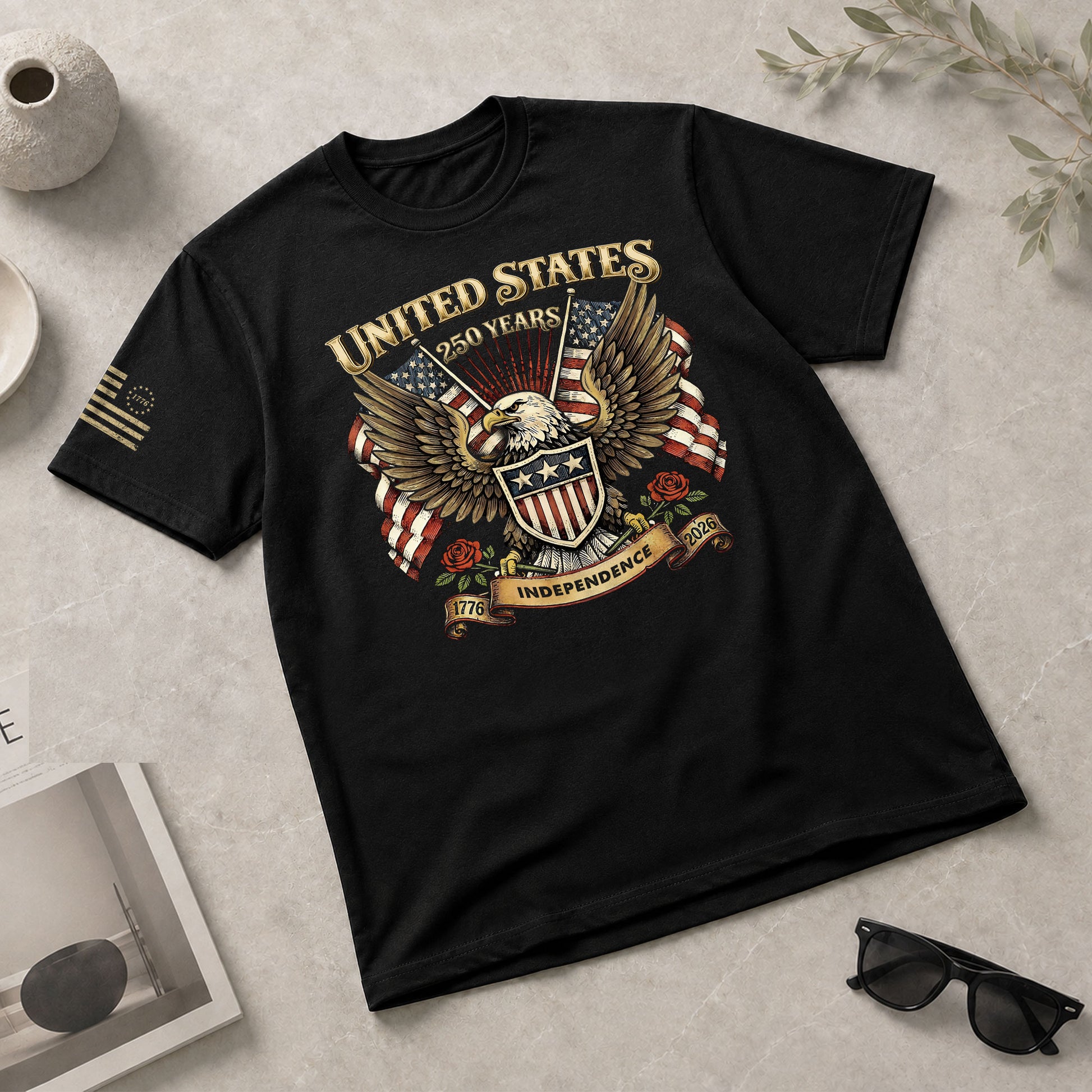 USA 250th Anniversary Shirt 1776–2026, Past and Present Freedom Tribute - Rust Field Wear