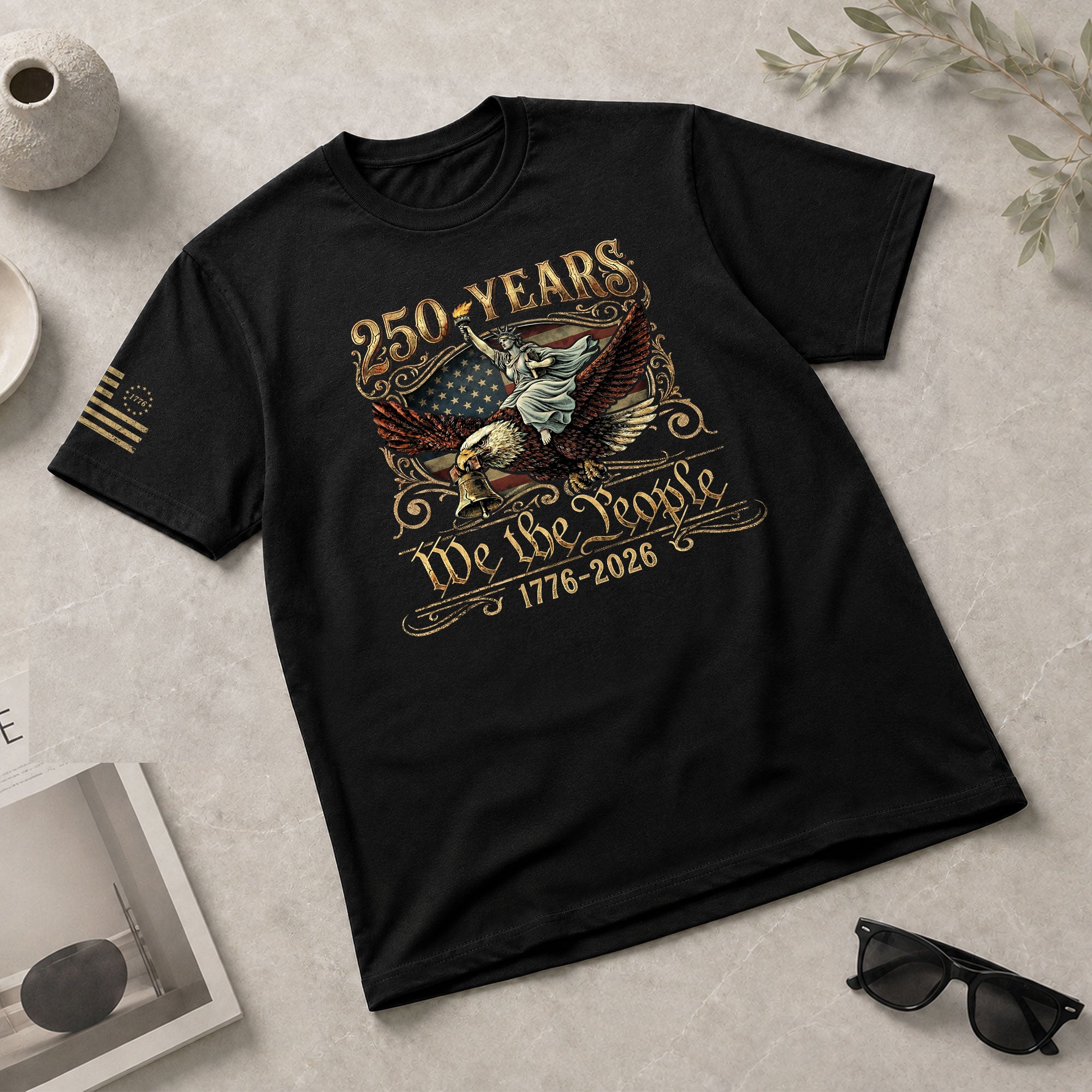 America 1776–2026 250 Years Anniversary Shirt, Torch of Freedom Design - Rust Field Wear