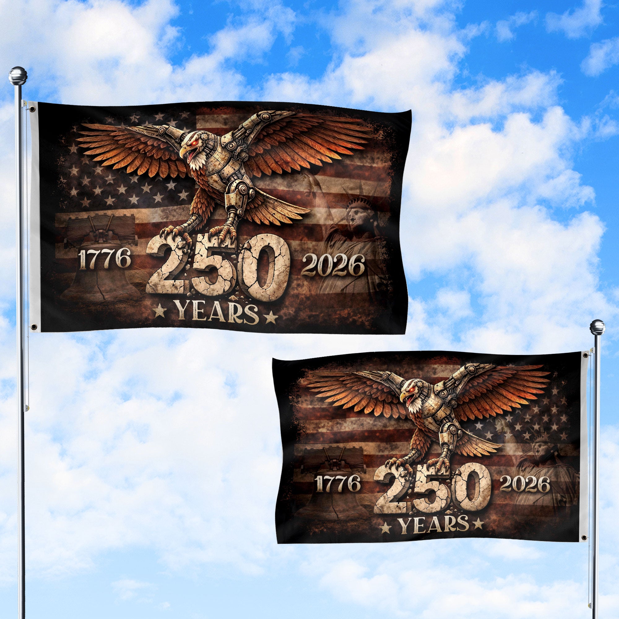 United States 250th Anniversary Flag 1776–2026 American Eagle Patriotic Flag