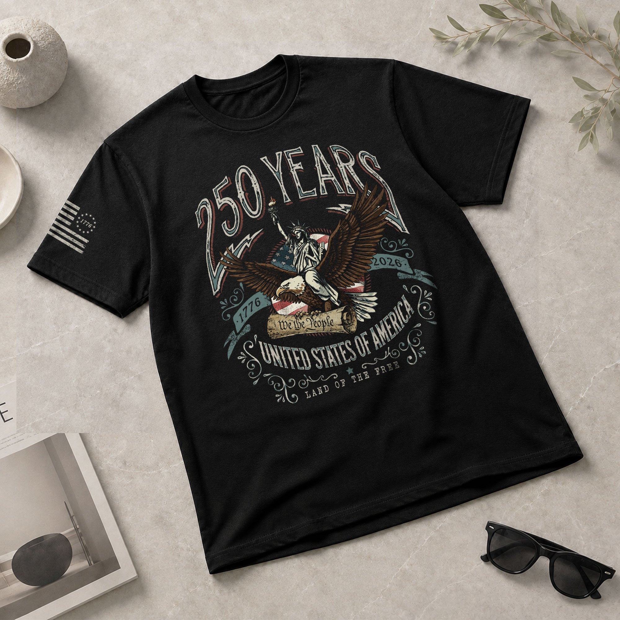 USA 250th Anniversary Shirt 1776–2026 Past and Present Torch of Freedom - Rust Field Wear