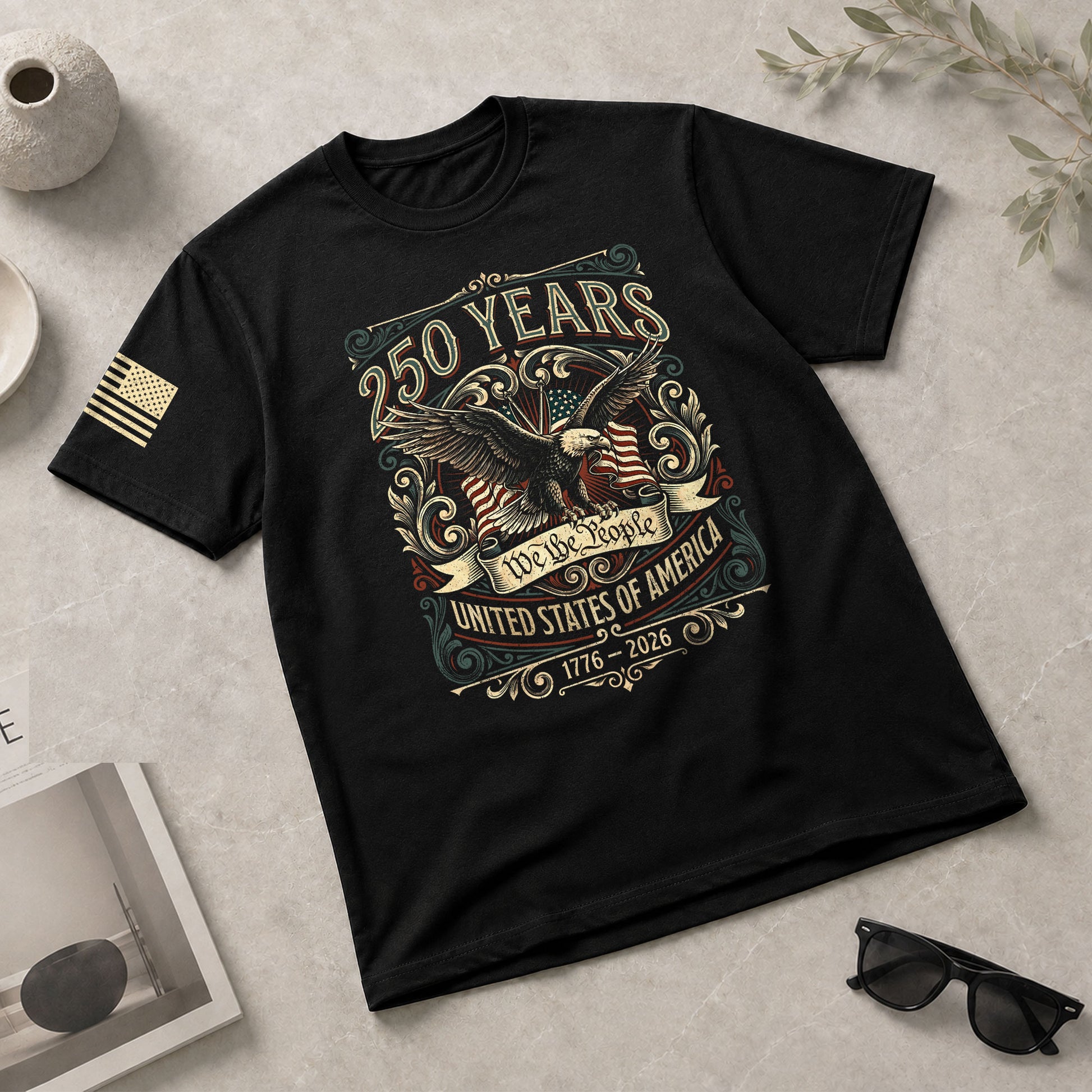 United States 250 Years Independence Shirt 1776–2026 American Eagle Patriotic Apparel - Rust Field Wear