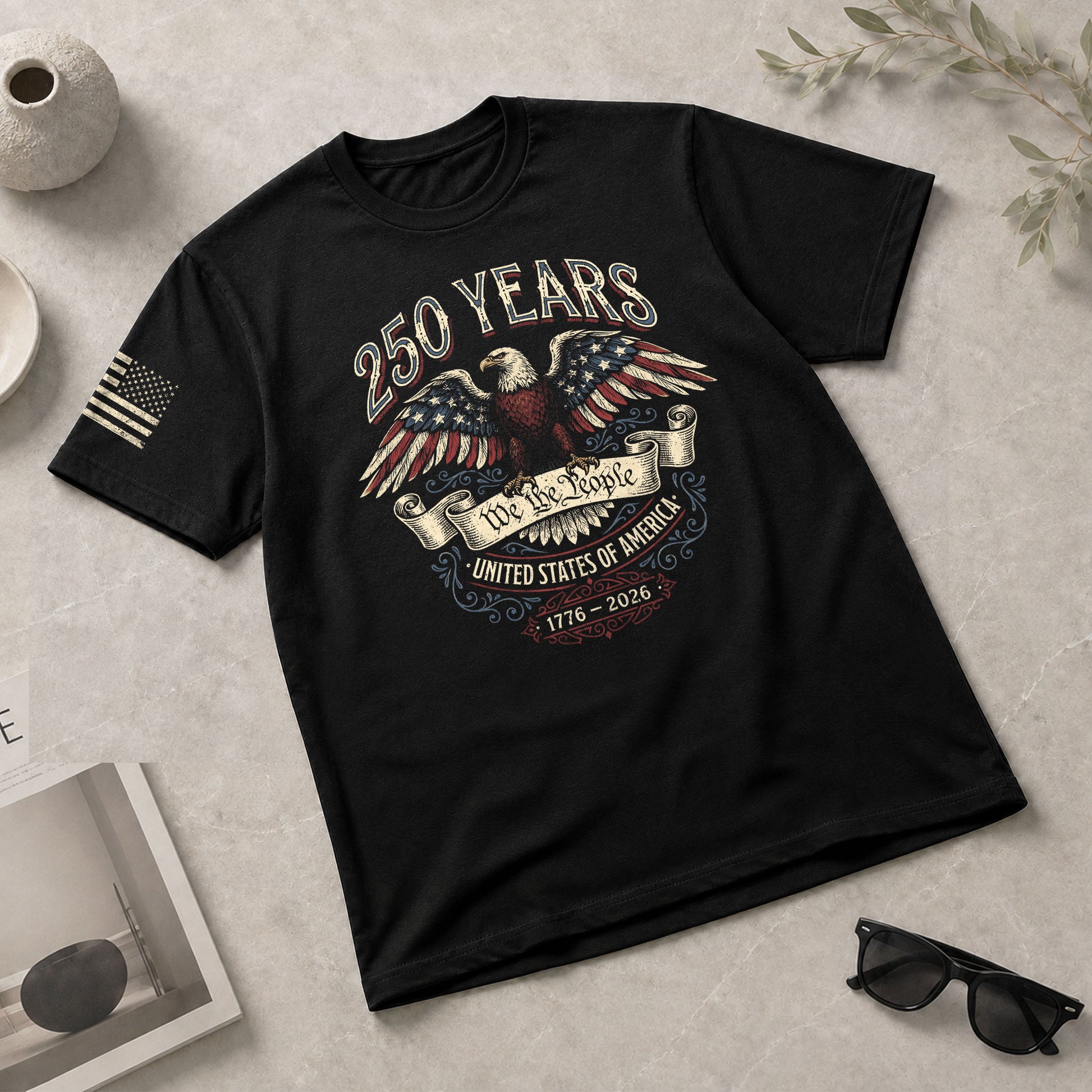 250 Years America Anniversary Shirt 1776–2026 Past and Present American Eagle Design - Rust Field Wear