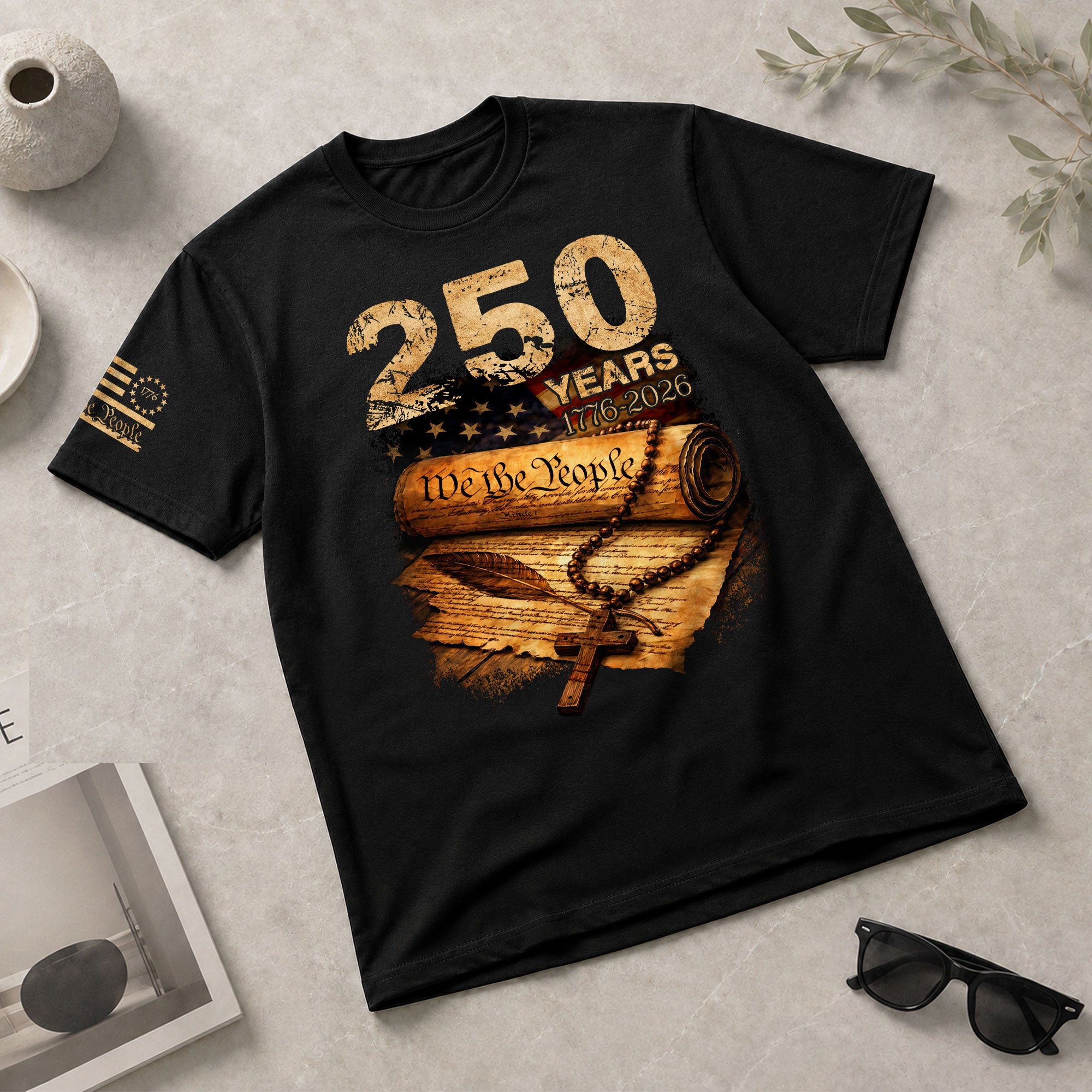 Christian Patriotic USA Shirt 250 Years Independence Since 1776 Faith Shirt - Rust Field Wear