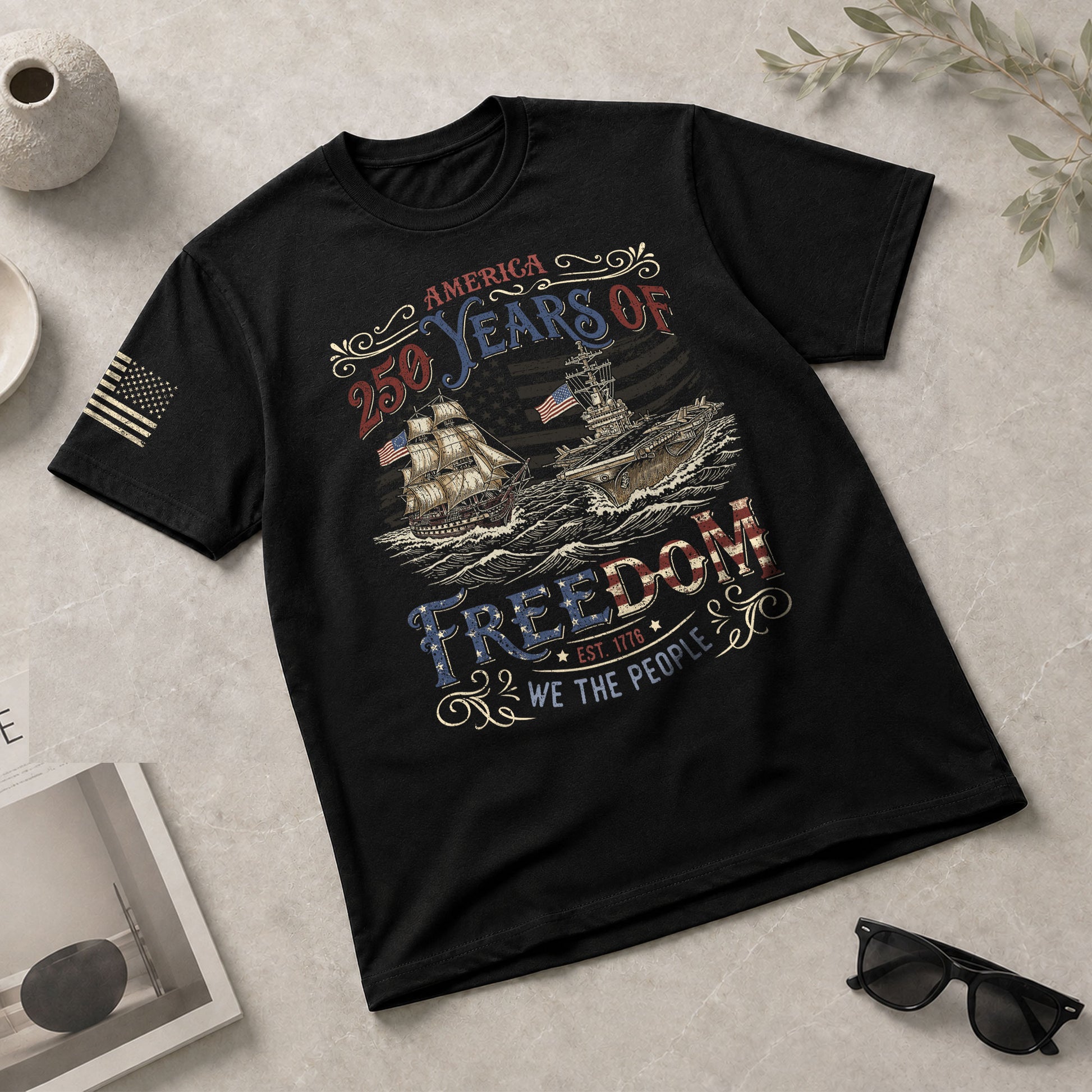 USA Patriotic 250th Anniversary Shirt Freedom Heritage Since 1776 - Rust Field Wear