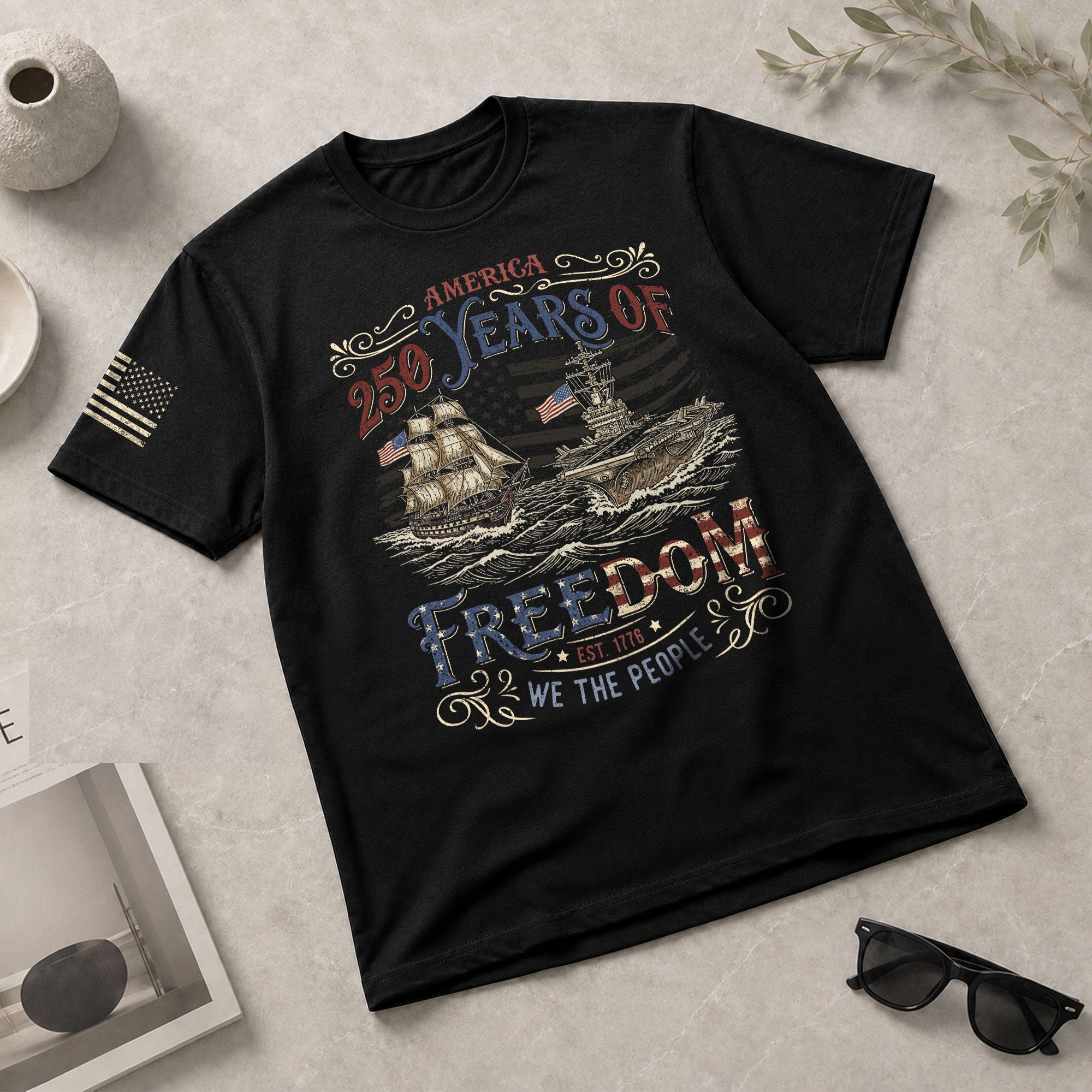 USA Patriotic 250th Anniversary Shirt Freedom Heritage Since 1776 - Rust Field Wear