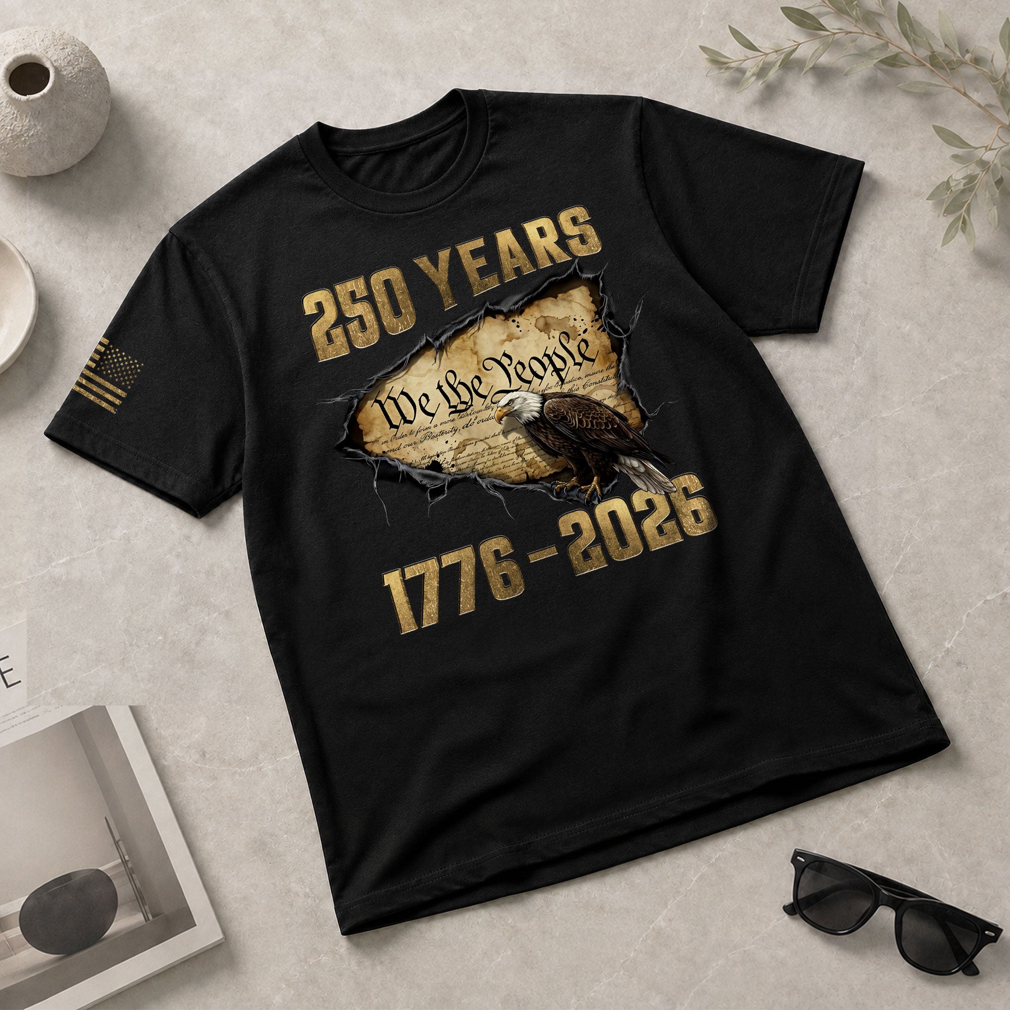 USA 250th Anniversary Shirt 1776–2026, Freedom Past and Present - Rust Field Wear