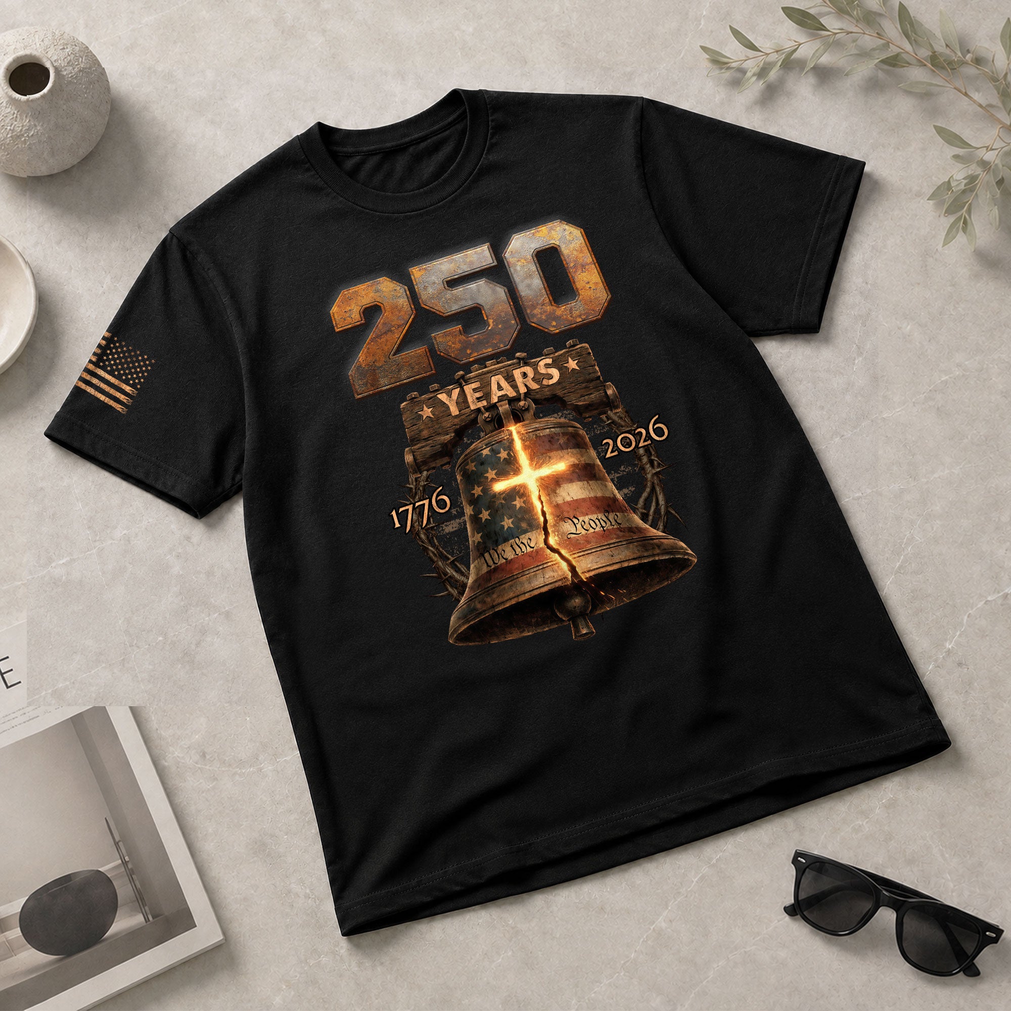 Christian Faith USA 250th Anniversary Independence Shirt 1776–2026 Patriotic Heritage - Rust Field Wear