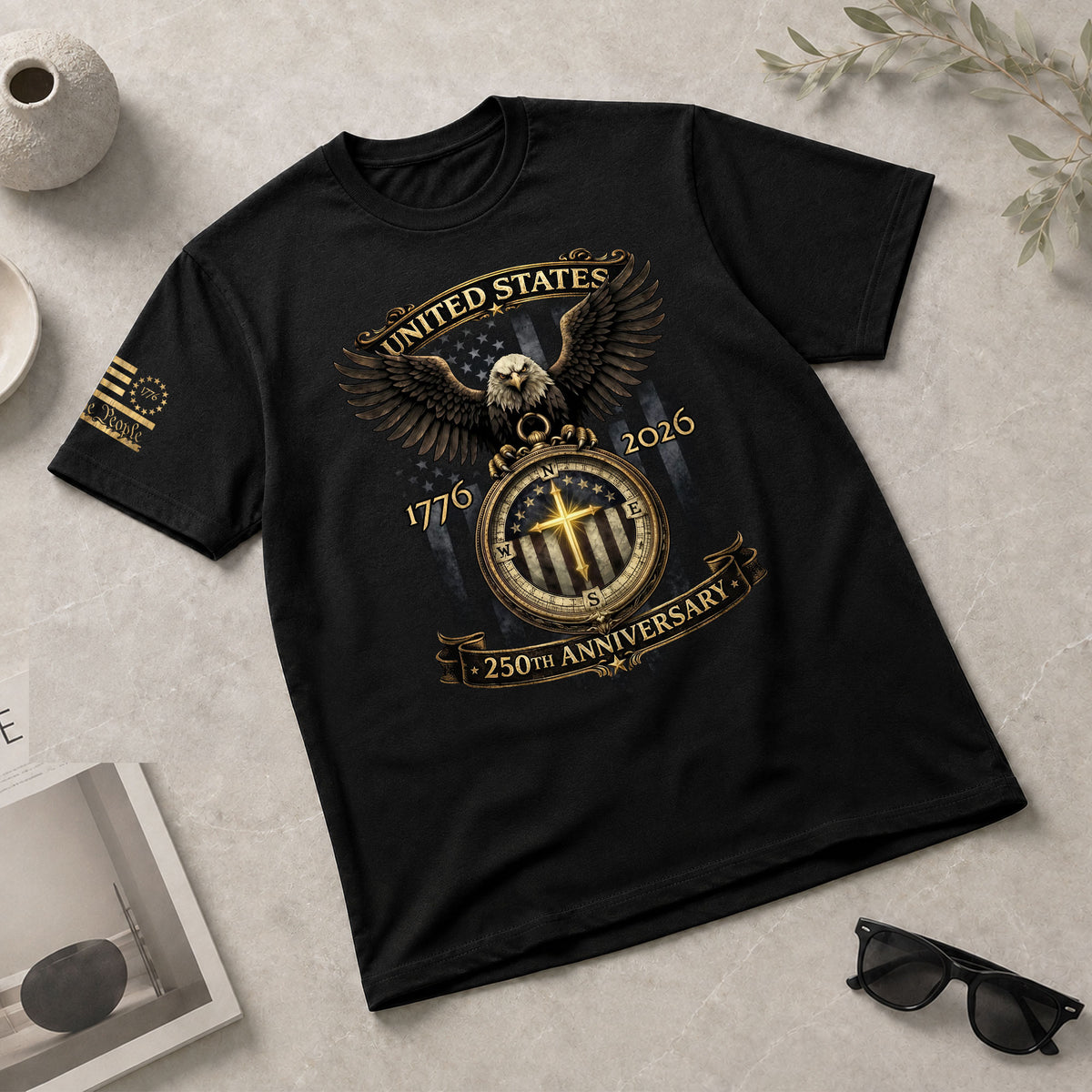 USA 1776–2026 Christian Patriotic Shirt 250 Years Faith and Freedom Celebration - Rust Field Wear