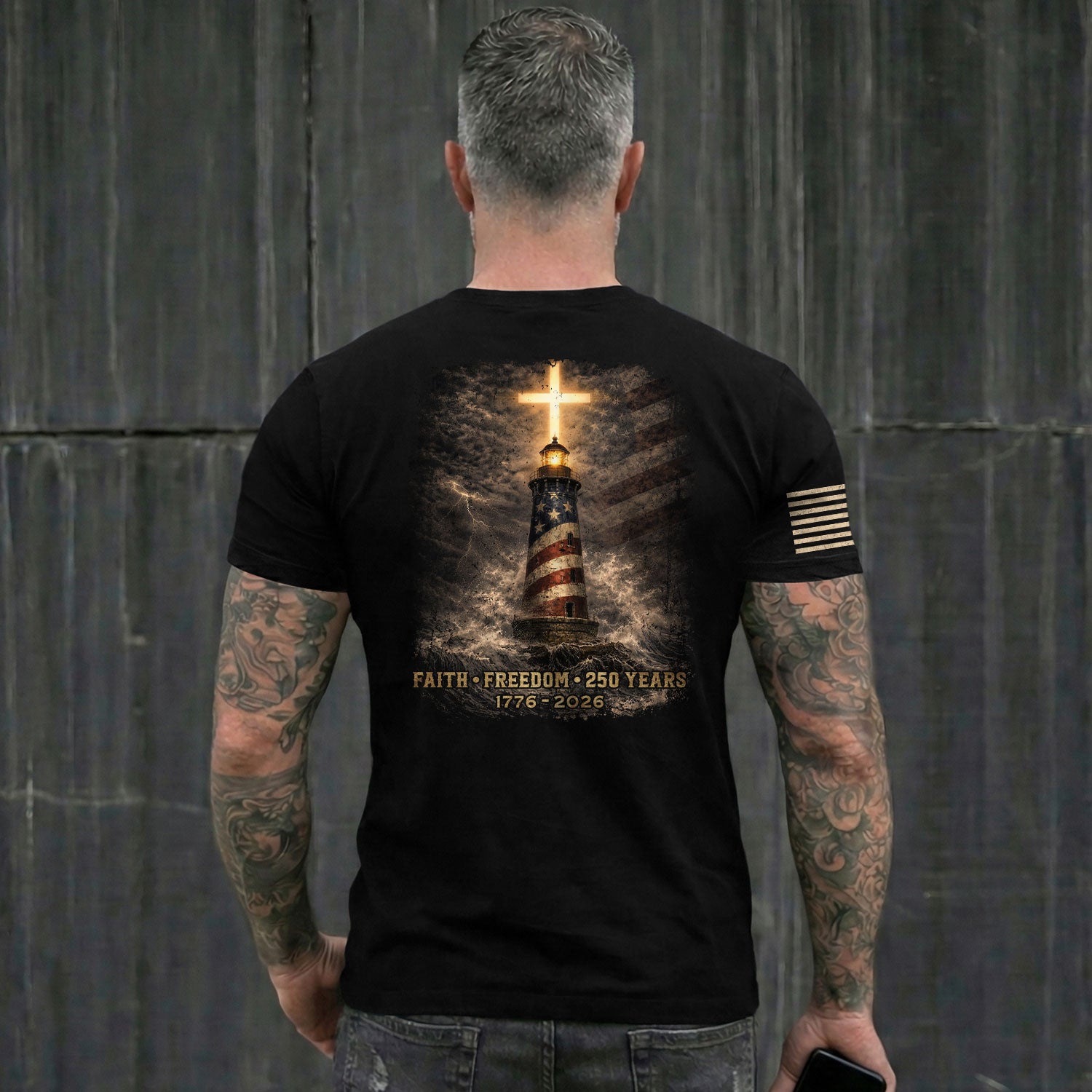 USA 250 Years Heritage Cross Shirt 1776–2026 Patriotic Celebration Shirt - Rust Field Wear