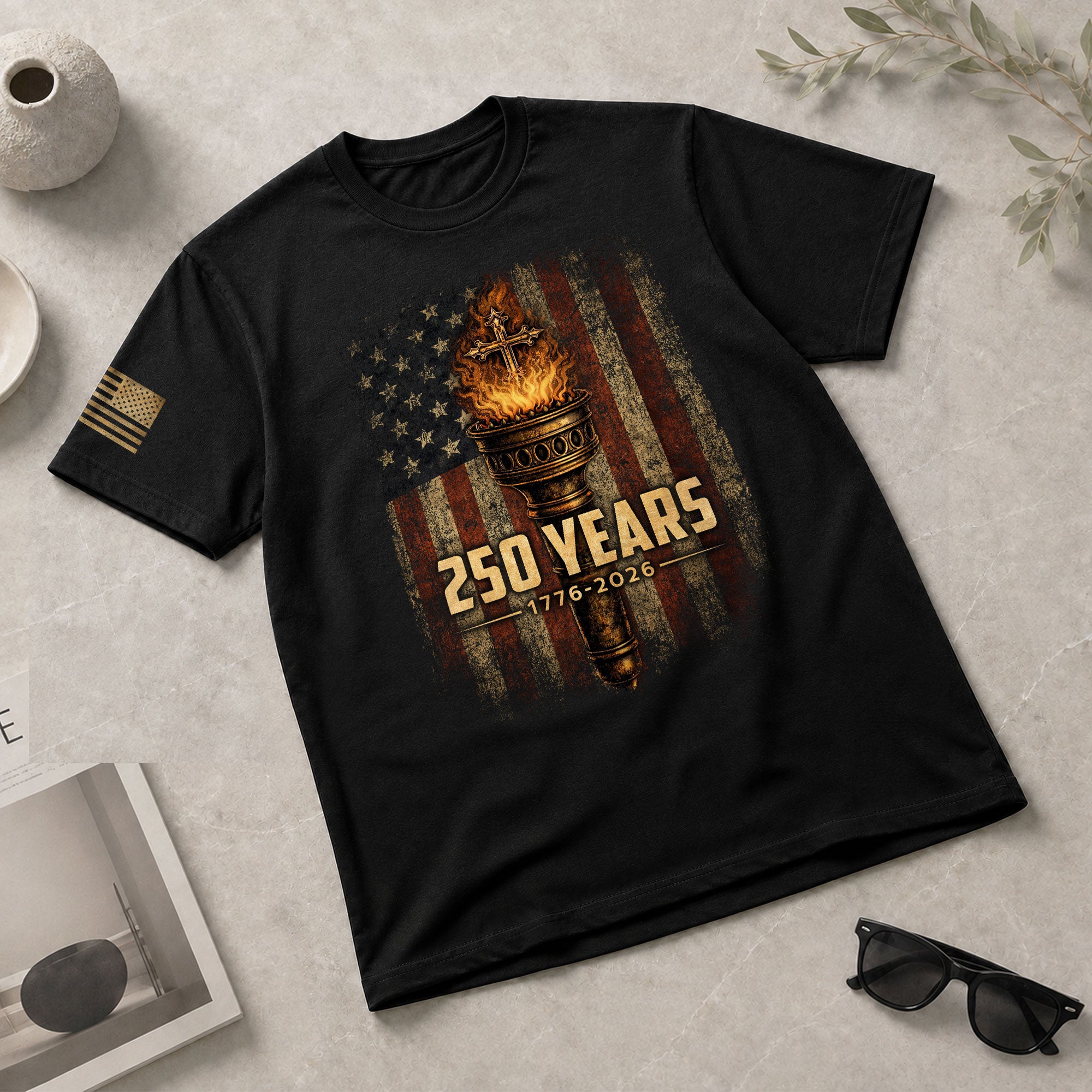 Christian Heritage USA Shirt 250th Independence Celebration Since 1776 - Rust Field Wear