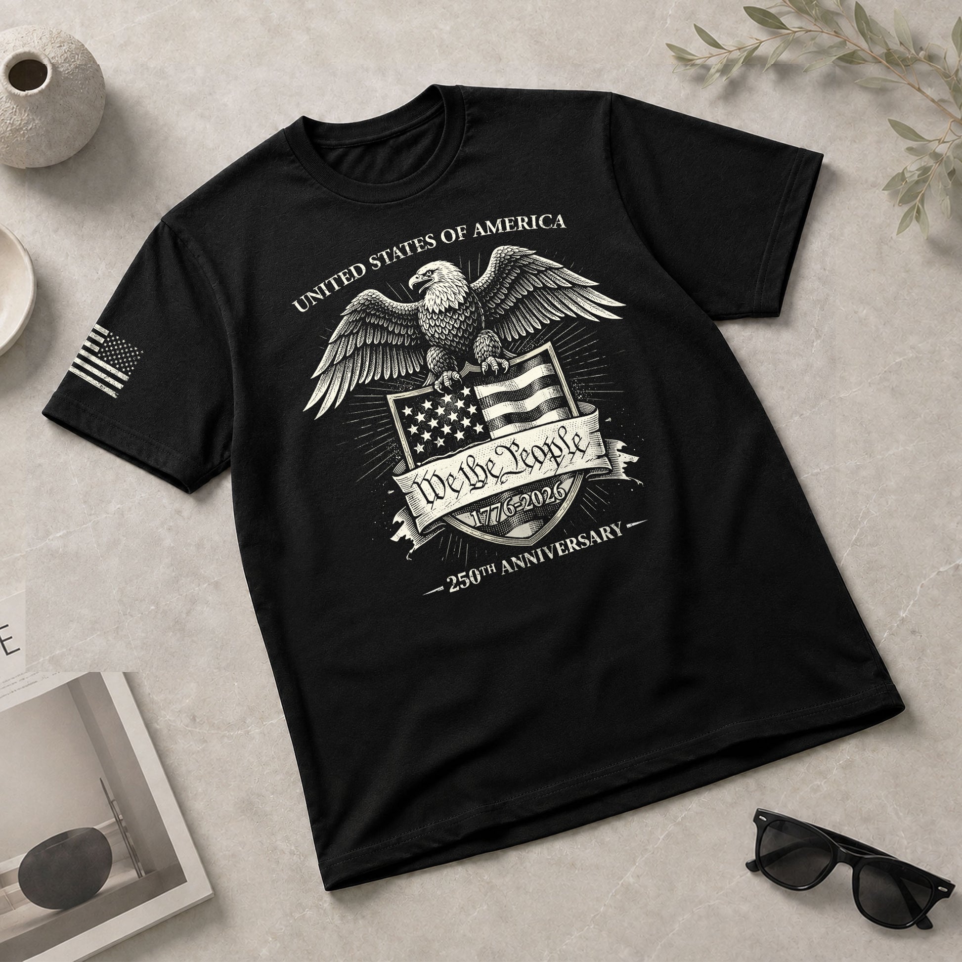 USA 250 Years Freedom Shirt 1776-2026 We The People American Eagle Shield Patriotic - Rust Field Wear