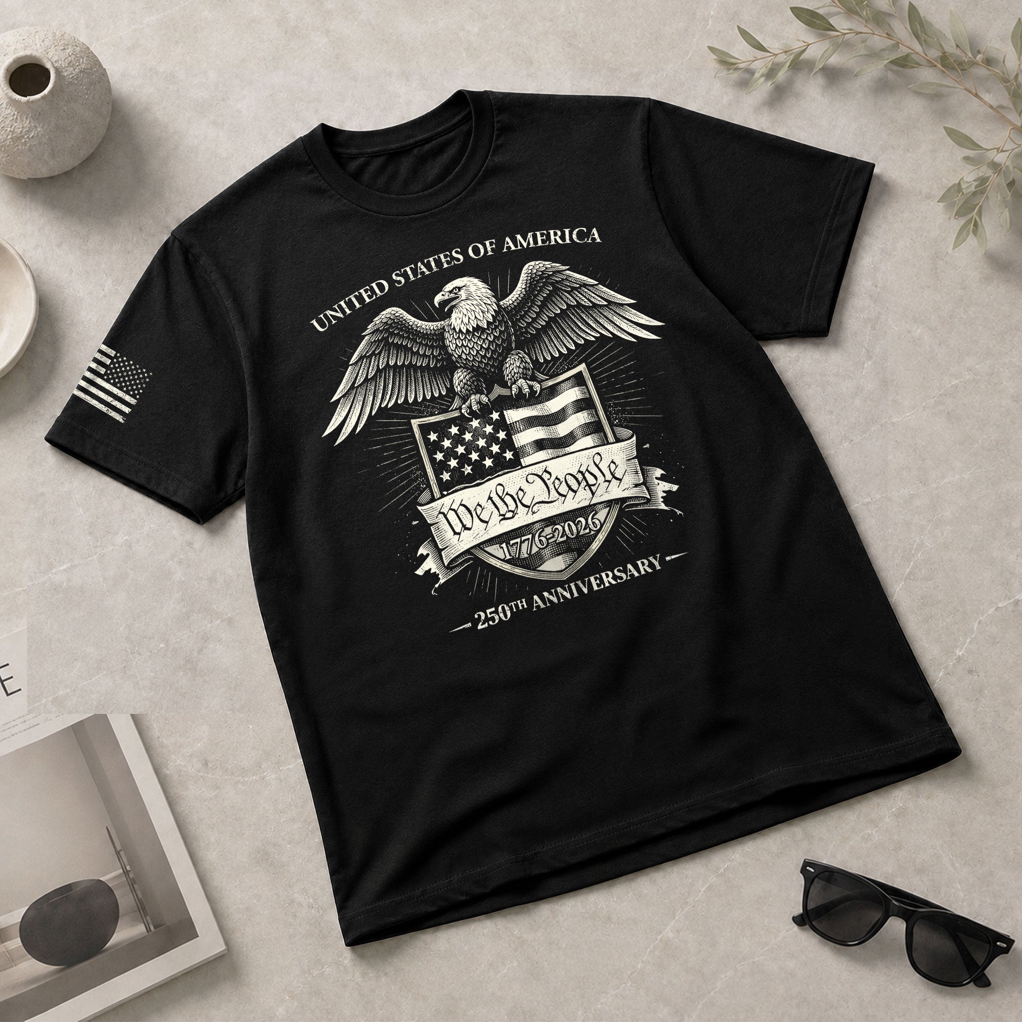 USA 250 Years Freedom Shirt 1776-2026 We The People American Eagle Shield Patriotic - Rust Field Wear