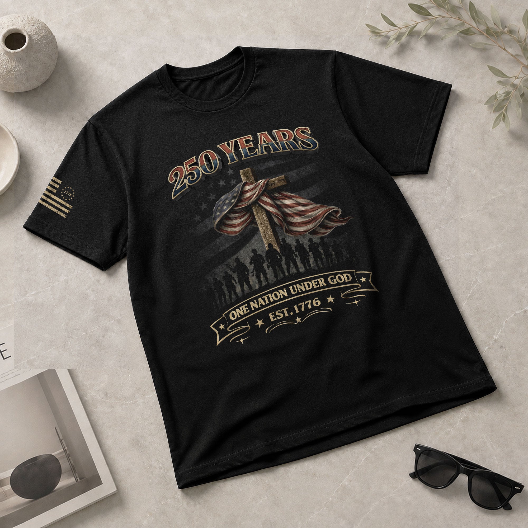 250 Years America Anniversary Shirt - Lady Liberty & Eagle Patriotic Christian Shirts - Rust Field Wear