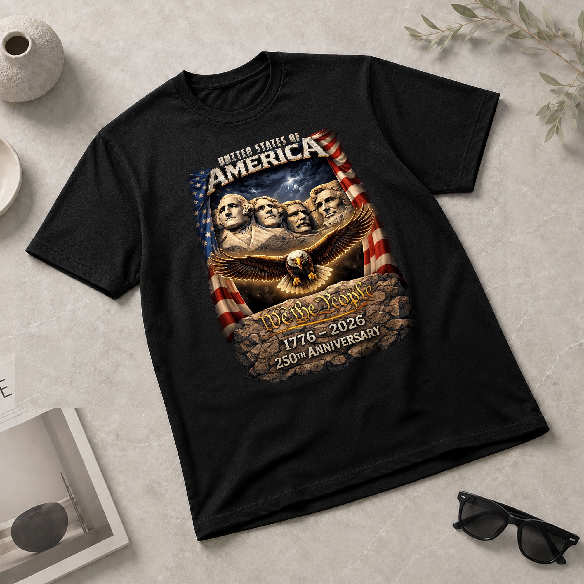 United States of 250 Years America Anniversary 1776–2026 – Monument Tribute Patriotic T-Shirt - Rust Field Wear